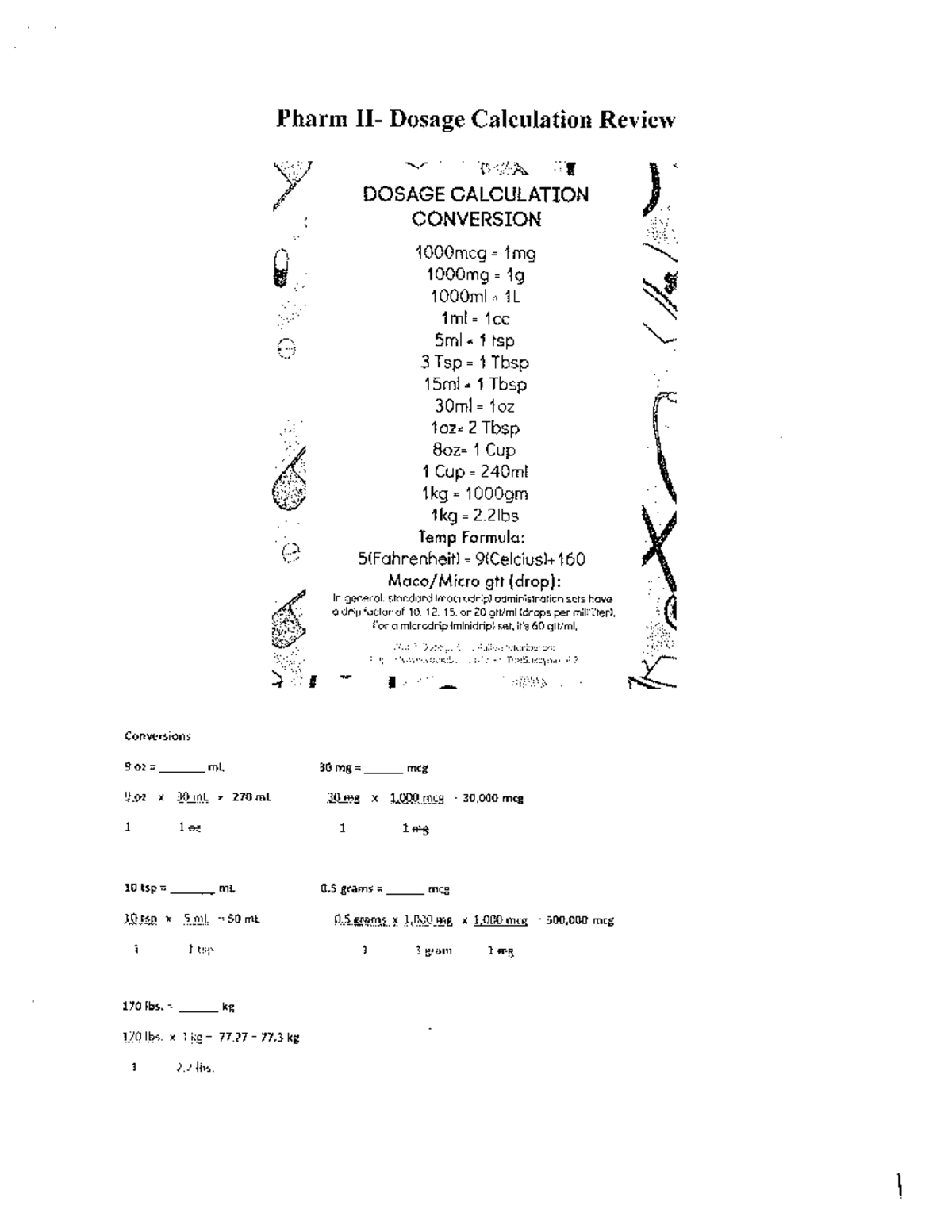 Dosage Calculation Assignment Packet - Essential Guide - Studocu