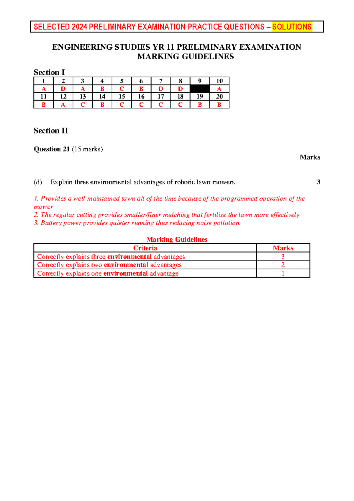11ES 2024 Preliminary Exam Practice Questions & Solutions - Studocu