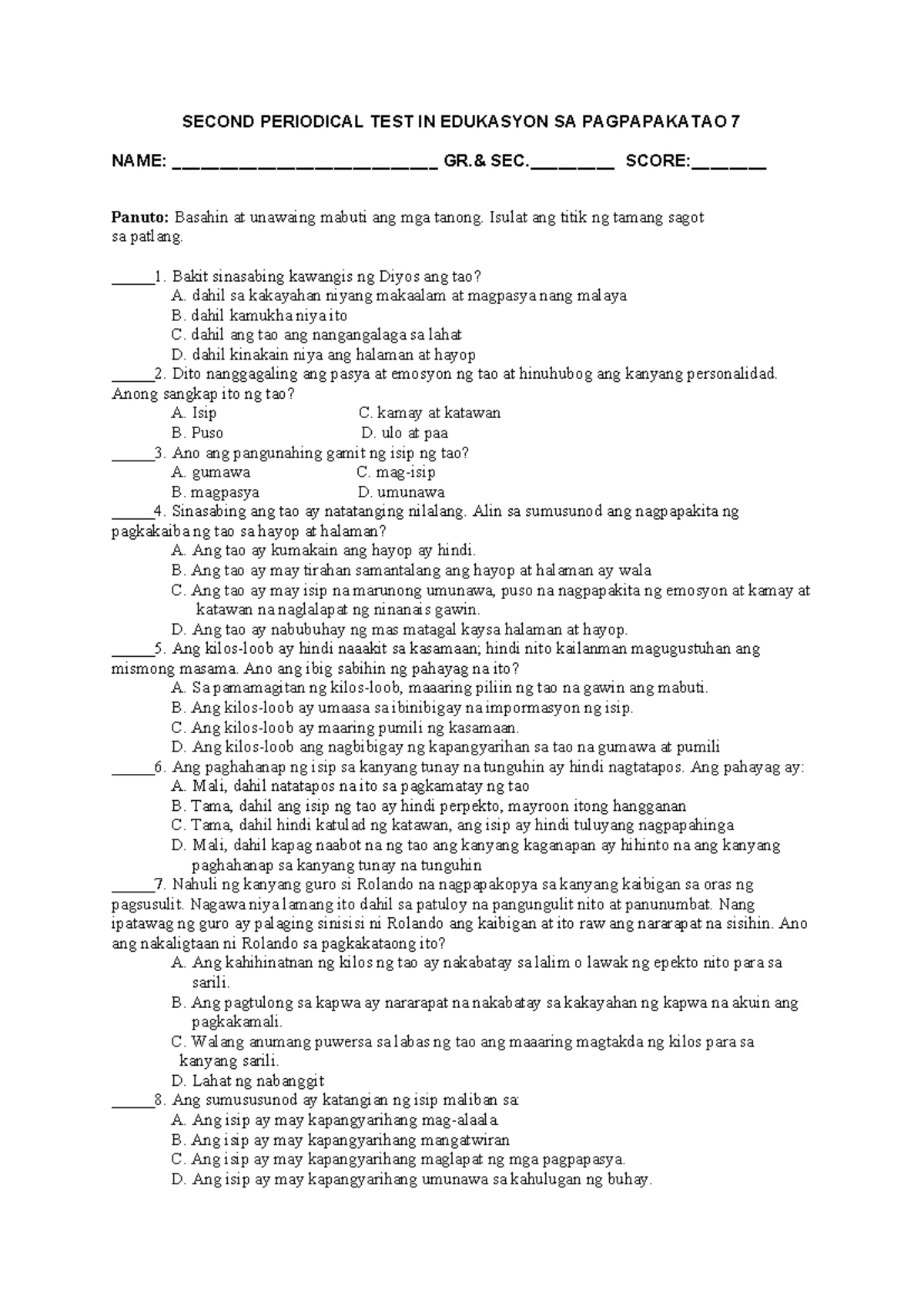 AP 7 Reviewer 4TH Quarter - AP 7 REVIEWER 4TH QUARTER C. Pagpapalaganap ...