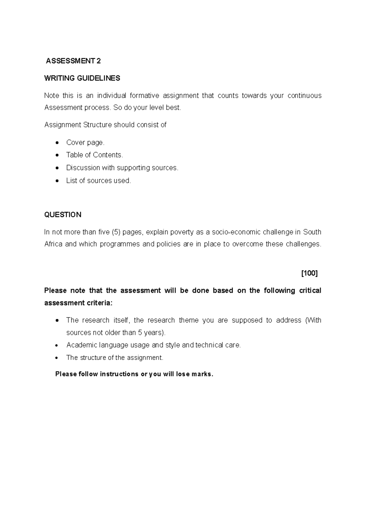 Assessment 2 - ASSESSMENT 2 WRITING GUIDELINES Note this is an ...
