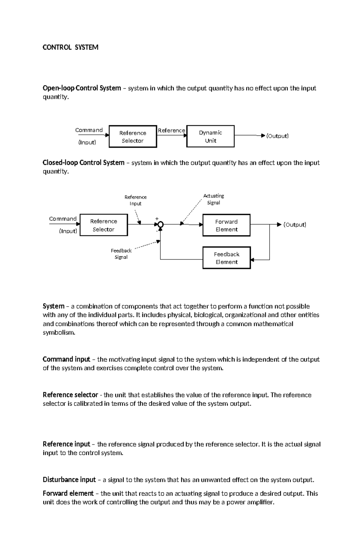 Lec1-CS-2025: Control Systems Overview and Key Concepts - Studocu