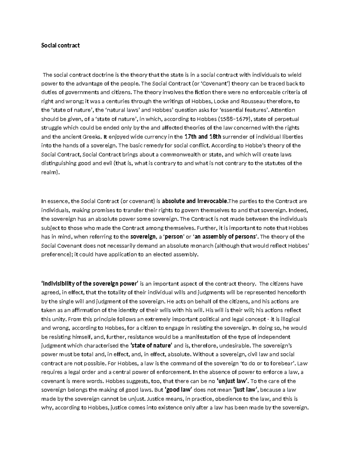 Social Contract Theory: Analysis and Application in Uganda - Studocu