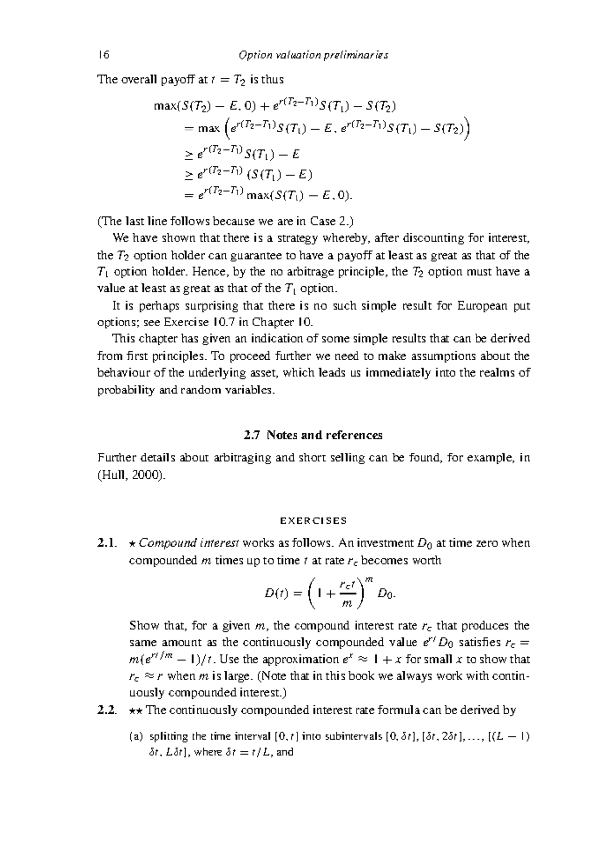Financial Option Valuation: Questions for Chapters 1-12 Overview ...