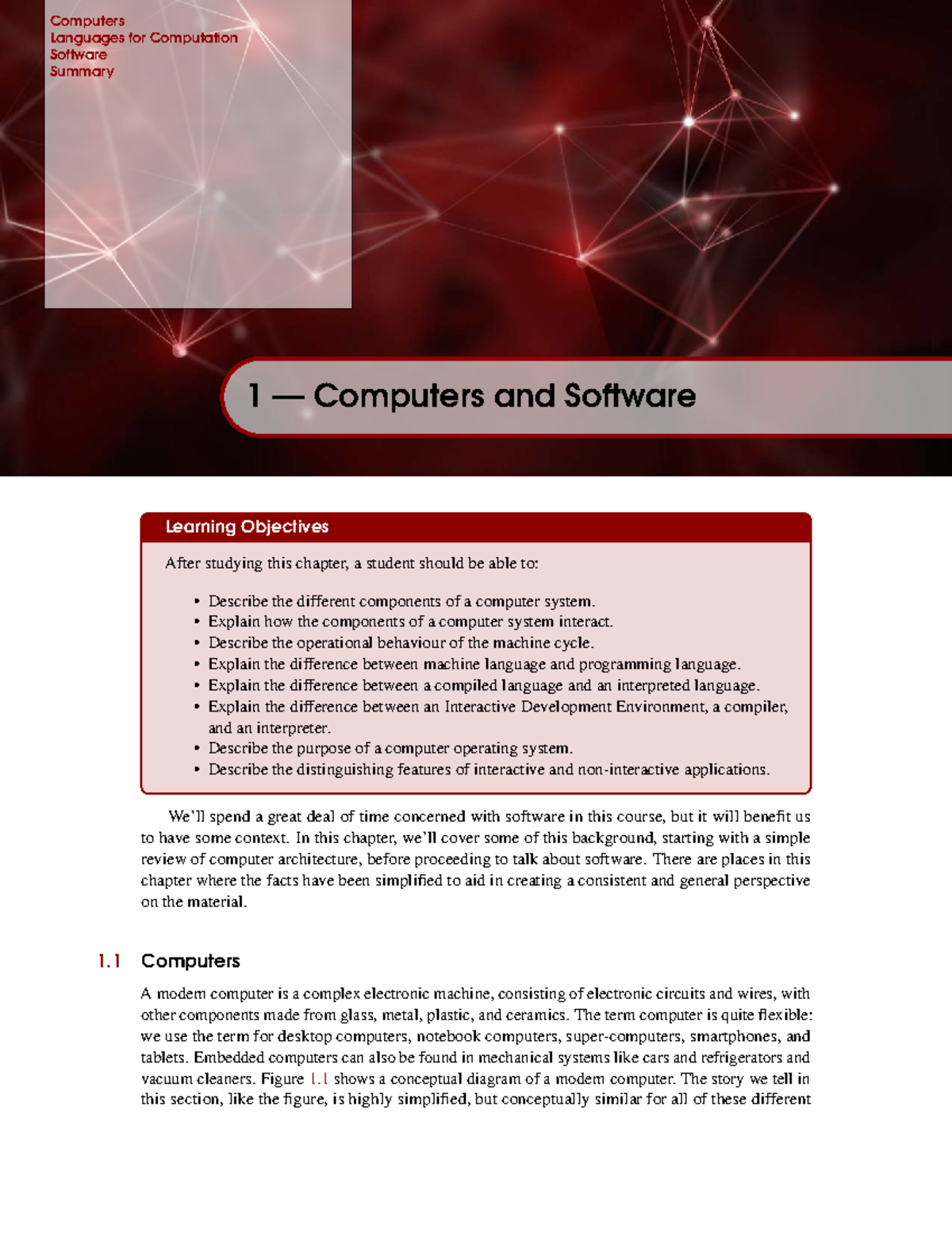 Cmpt145 Lecture Notes: Overview of Computer Languages and Software ...