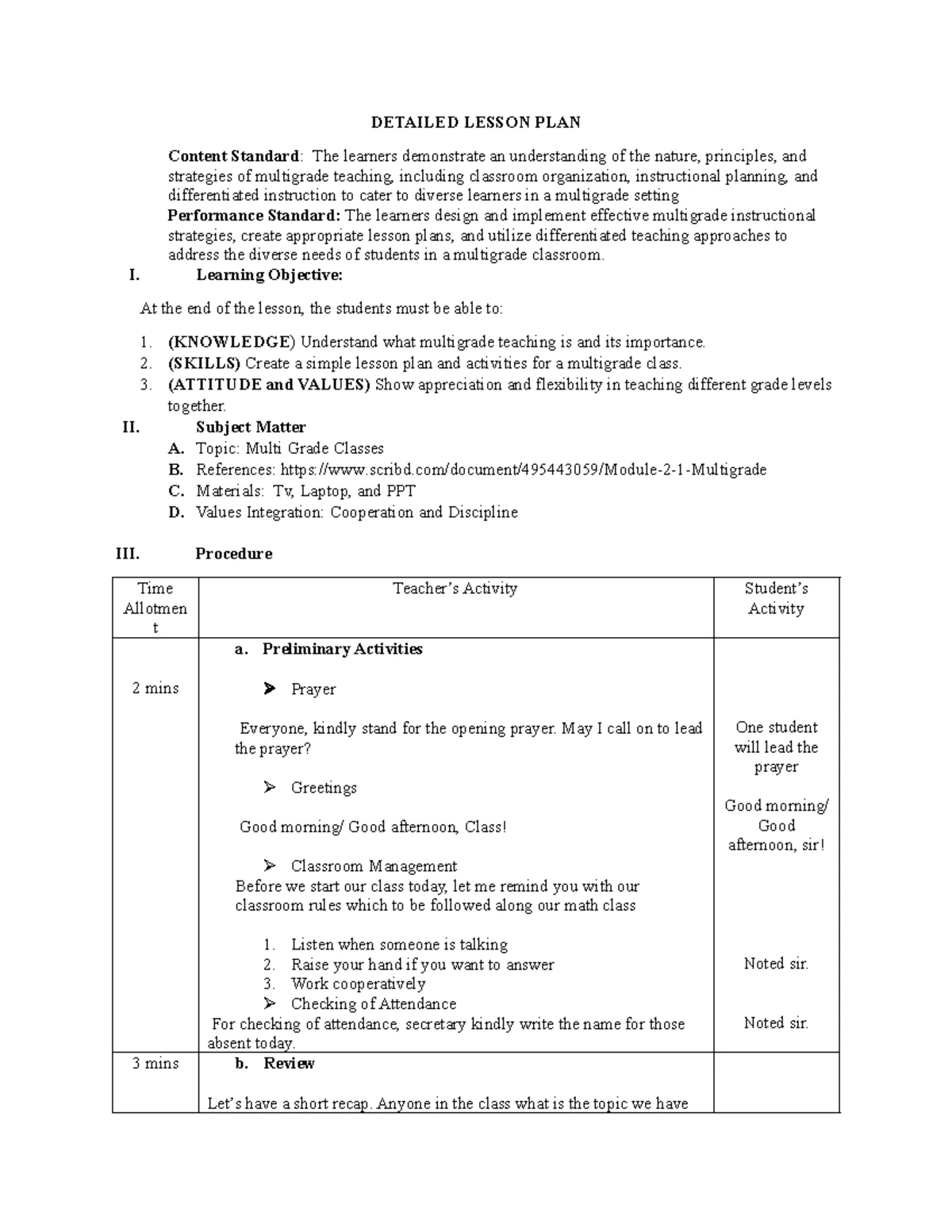 DEMO1 - N/A - A DETAILED LESSON PLAN IN MATHEMATICS 8 I. Learning ...