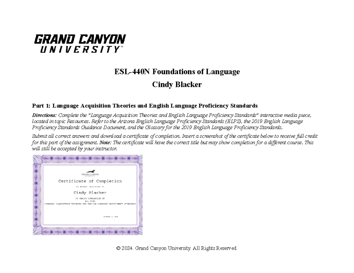 ESL440 T4 Final Exam: Foundations of Language Concepts and Strategies ...