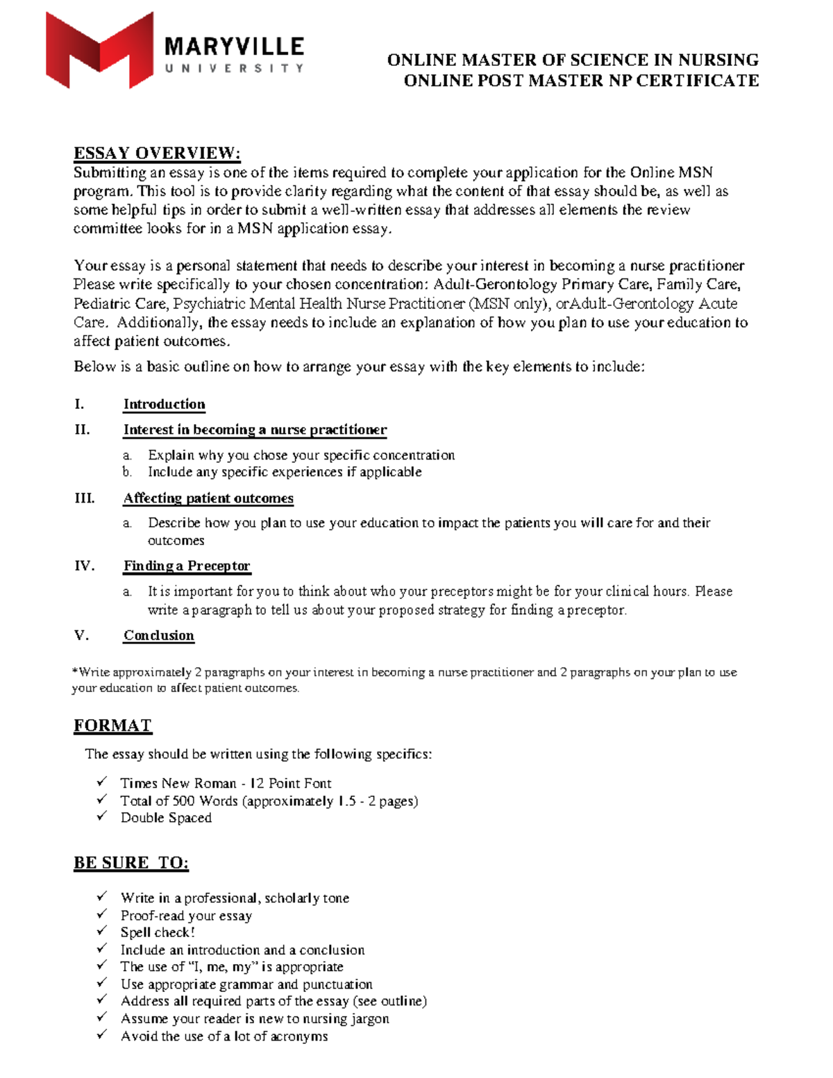 MSN-PMC Essay Tips: Crafting Your Personal Statement for NP Certificate ...