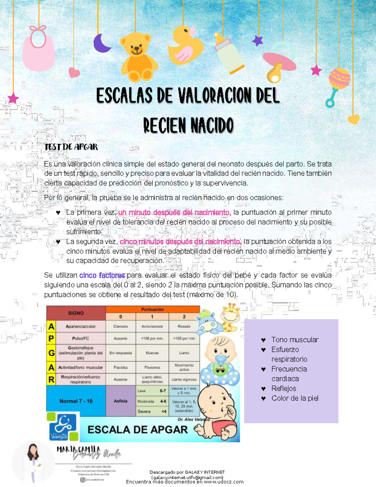 ESC VAL RN - Escalas de Valoración del Recién Nacido y Test de Apgar ...