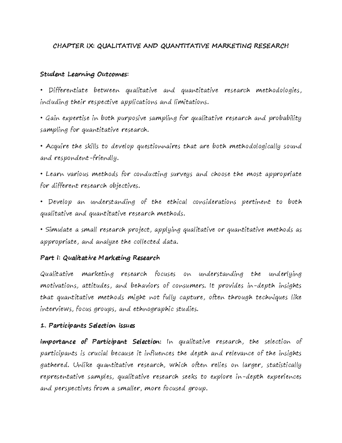 Chapter IX - Qualitative vs Quantitative Marketing Research Insights ...