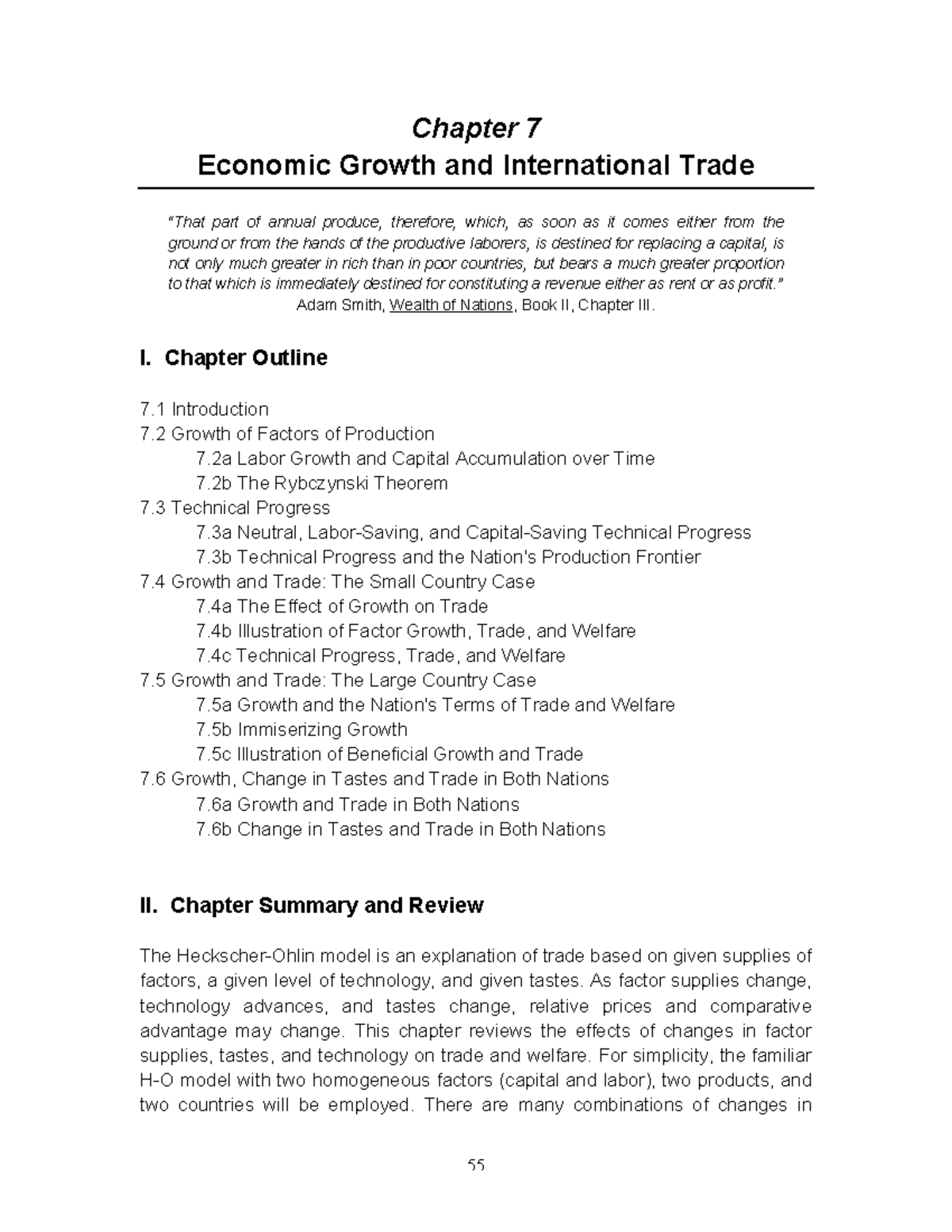 Economic Growth & International Trade: Study Guide CH07 - Int ...