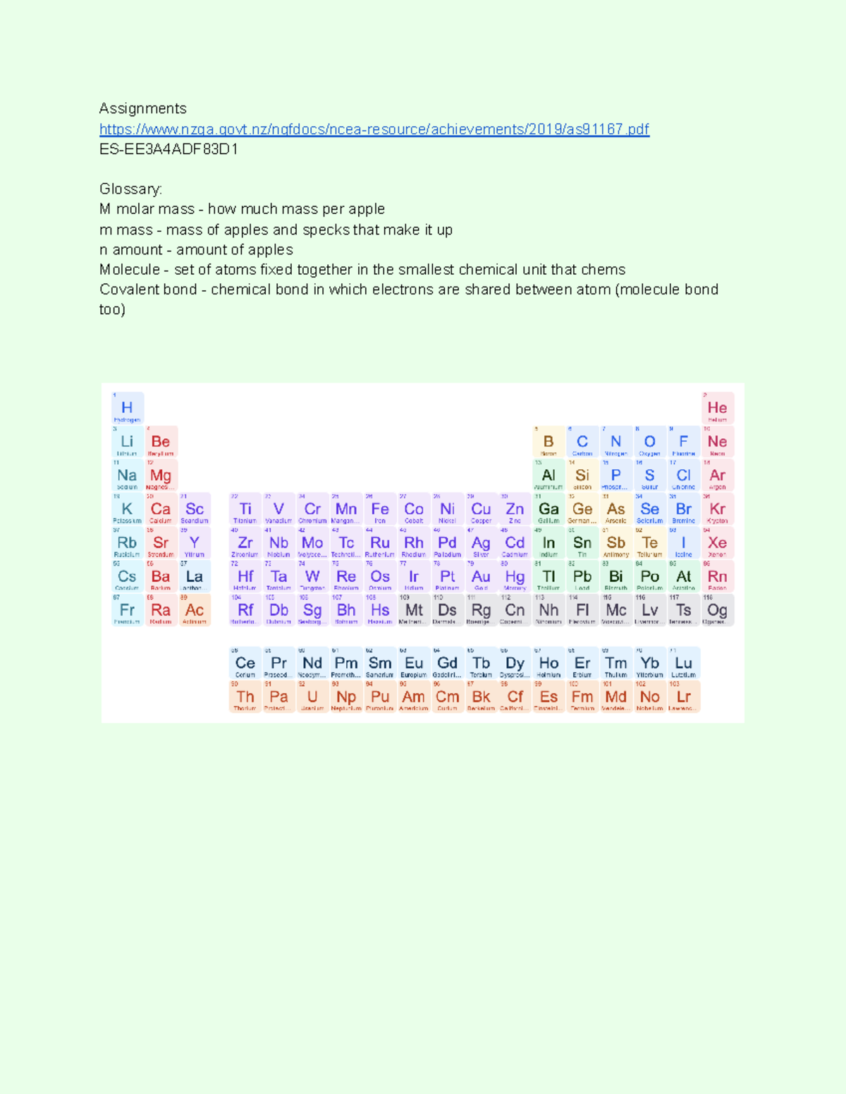 Chembook - Class notes for chemistry - Assignments - Studocu