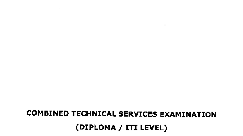 Diploma ITI Level EEE 336 - Combined Technical Services Exam Questions ...