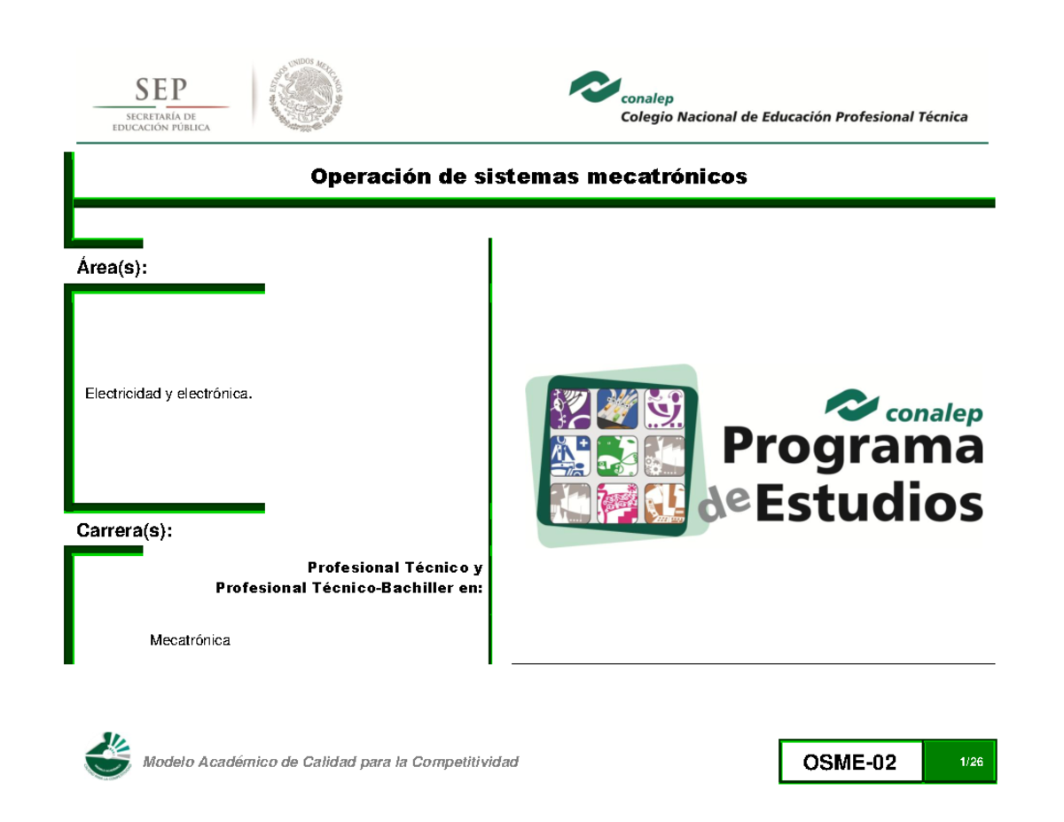 Guía de Estudio para el Módulo: Operación de Sistemas Mecatrónicos 5º ...