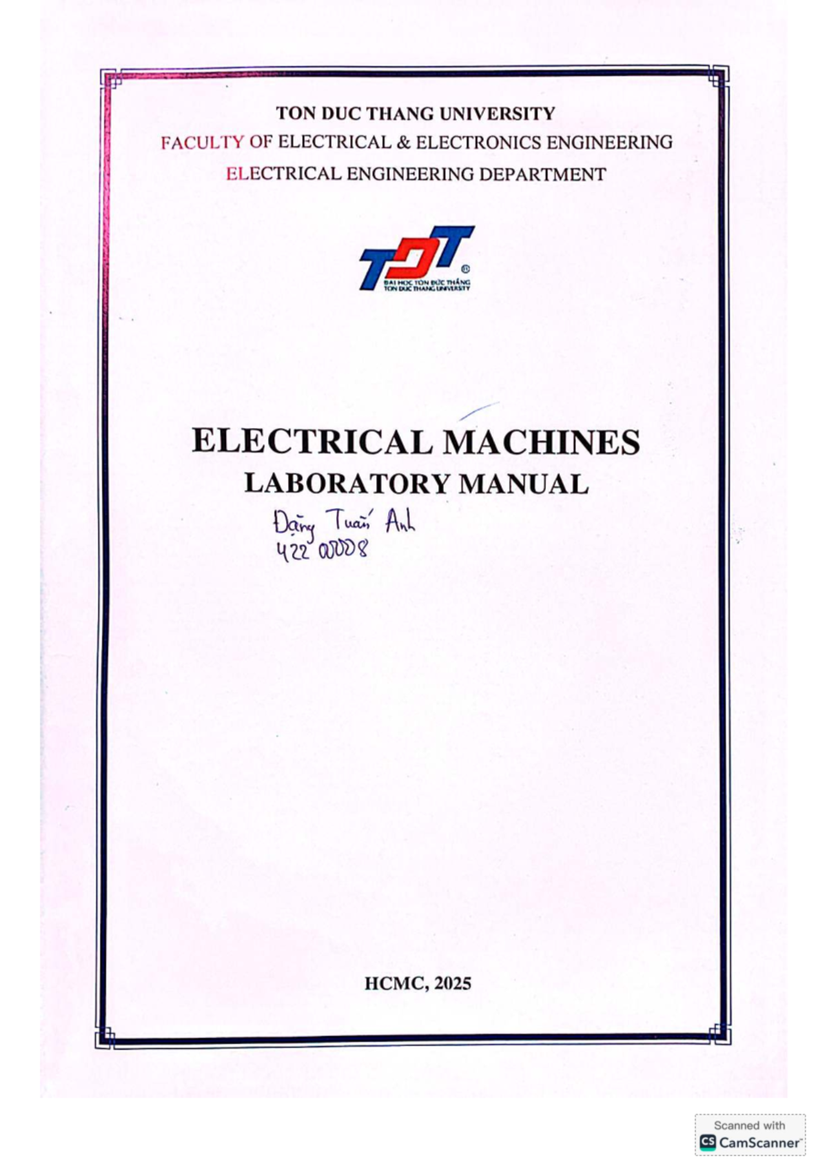 Final Report 422000: Electrical Machines Laboratory Manual - Studocu
