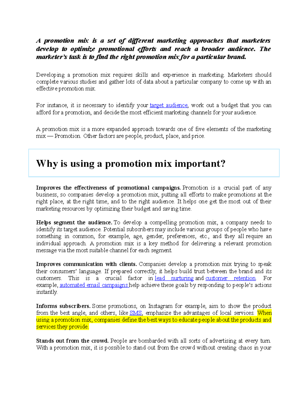 Marketing Management 2: Unit 1 - Promotional Mix Notes & Examples - Studocu