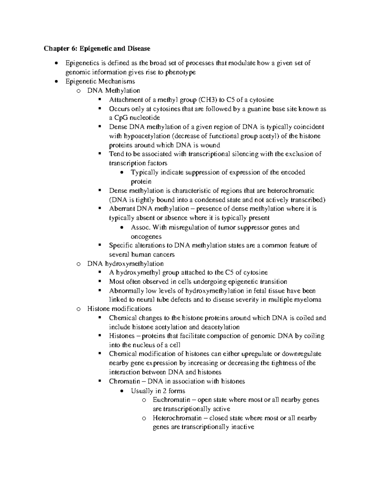 Chapter 6 - Epigenetics and Disease Overview: Mechanisms & Implications ...