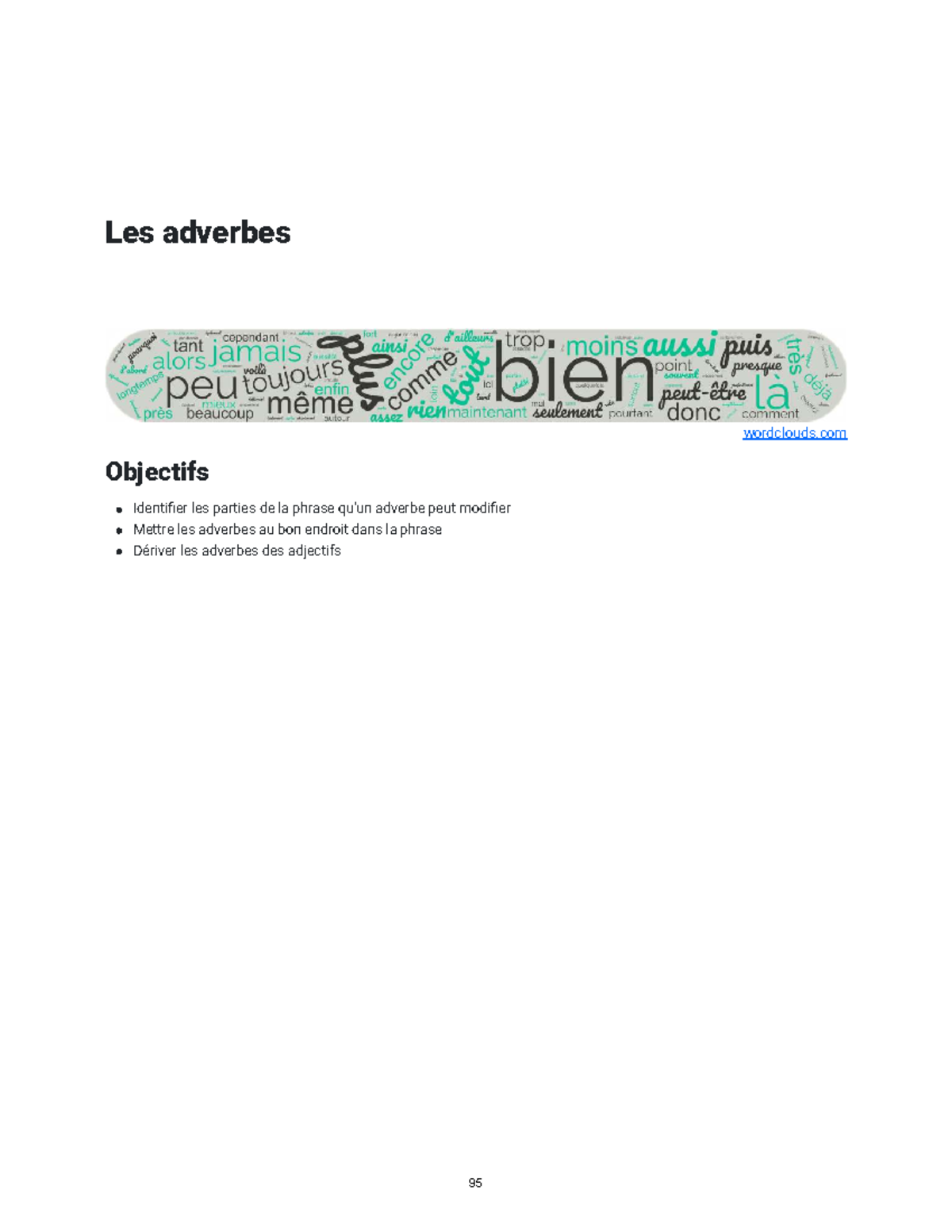 Les adverbes en français : Identification et utilisation (Cours 7718 ...