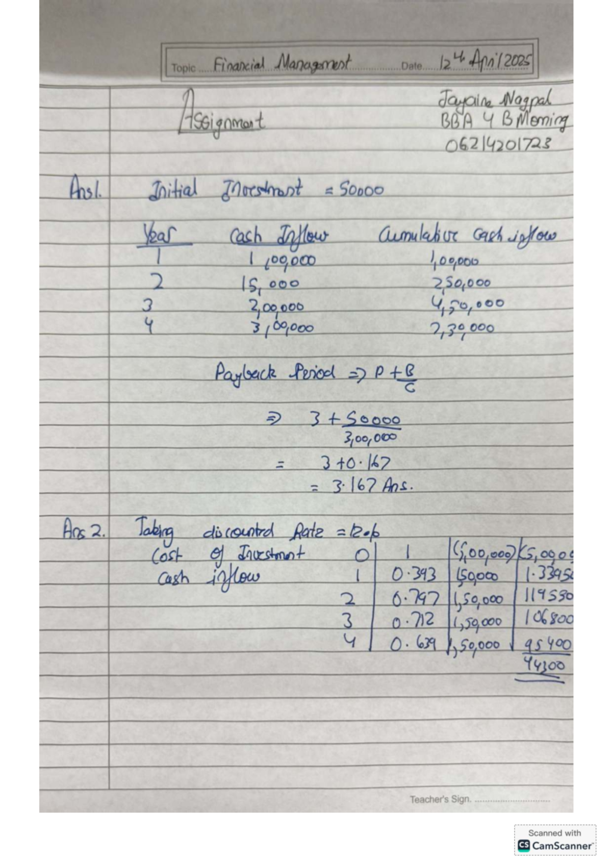 Financial management assignment jayaine nagpal - BBA - Topic Financial ...