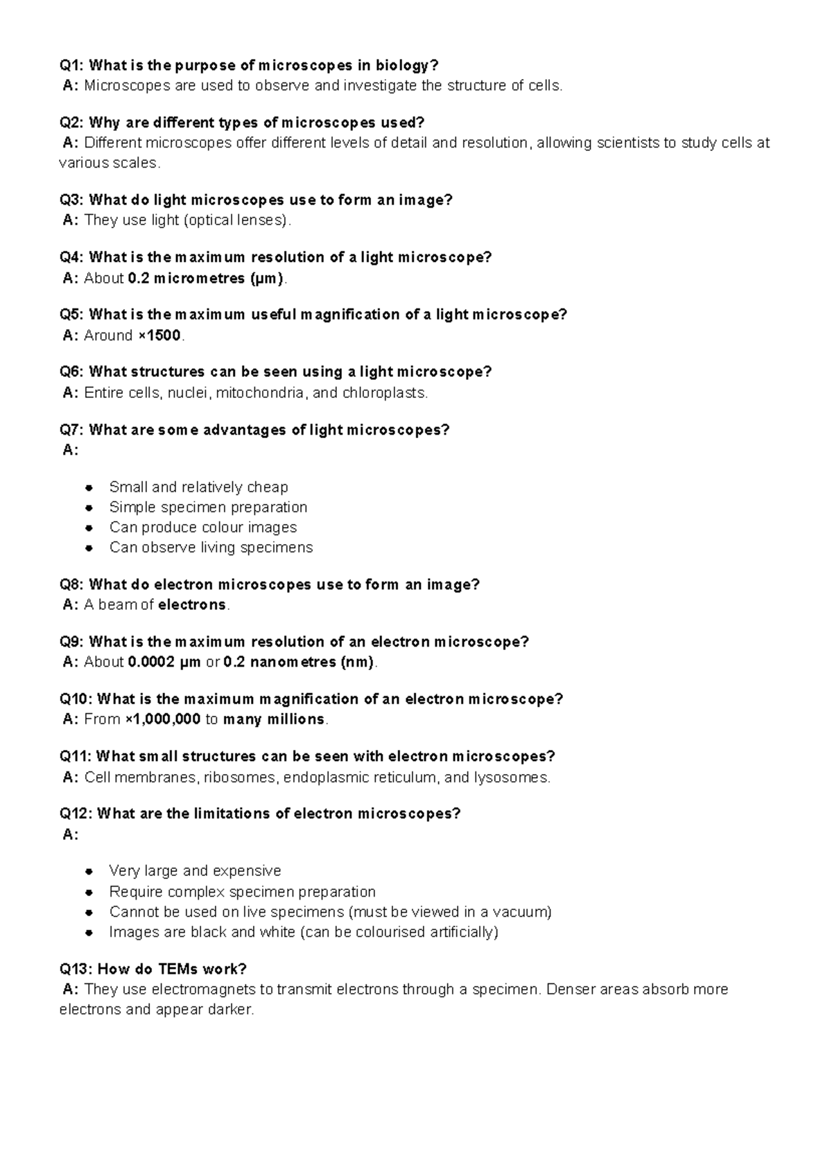 Microscope Types and Their Functions: A Study Guide for BIO - Studocu