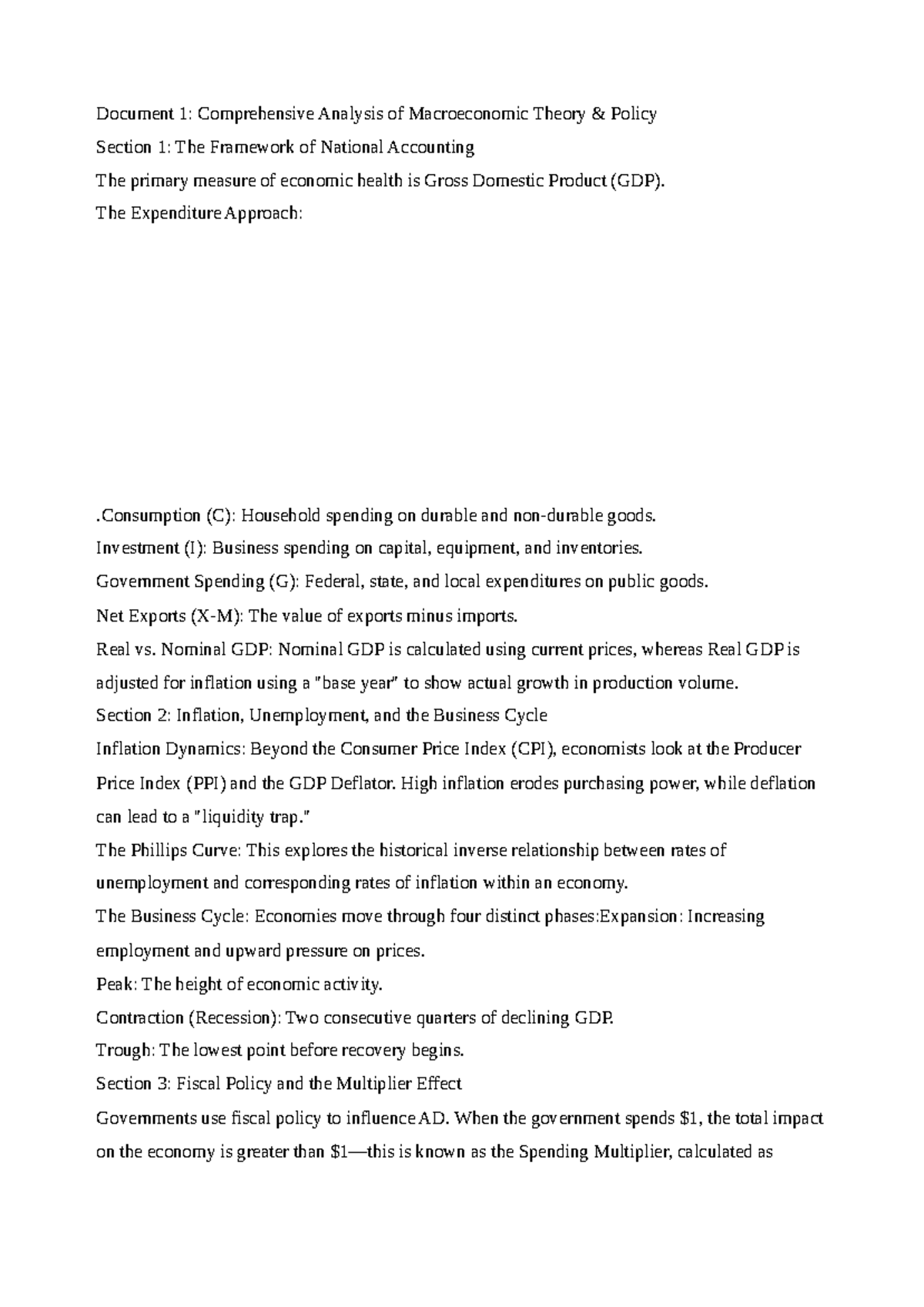 Macroeconomic Theory Analysis: GDP, Inflation & Fiscal Policy (ECO 101 ...