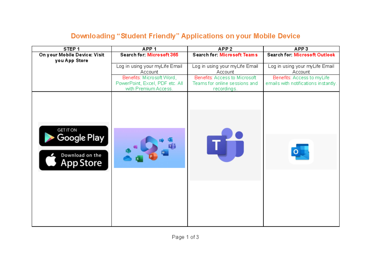 Downloading “Student Friendly” Applications on your Mobile Device - All ...