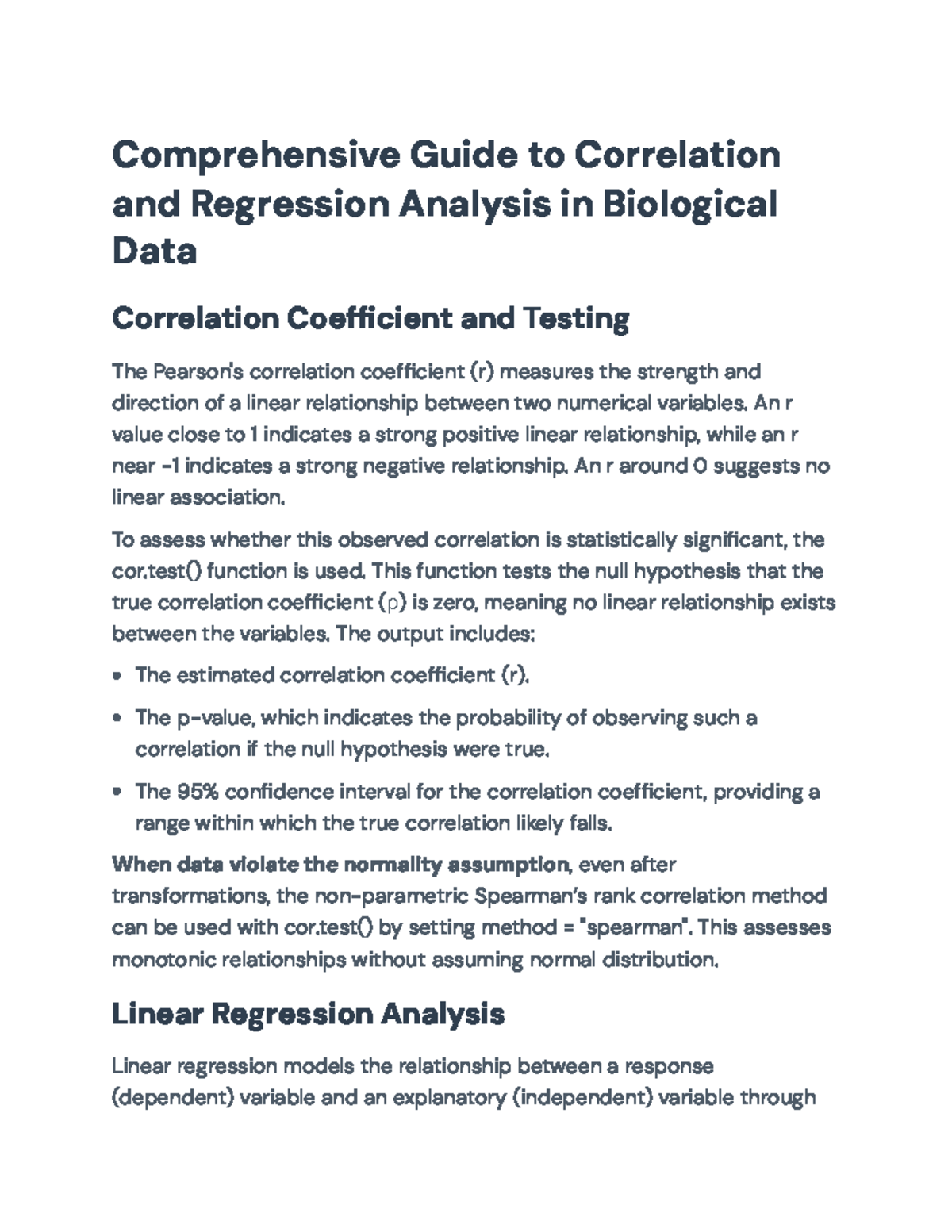 Comprehensive Guide to Correlation & Regression Analysis in Bio Data ...