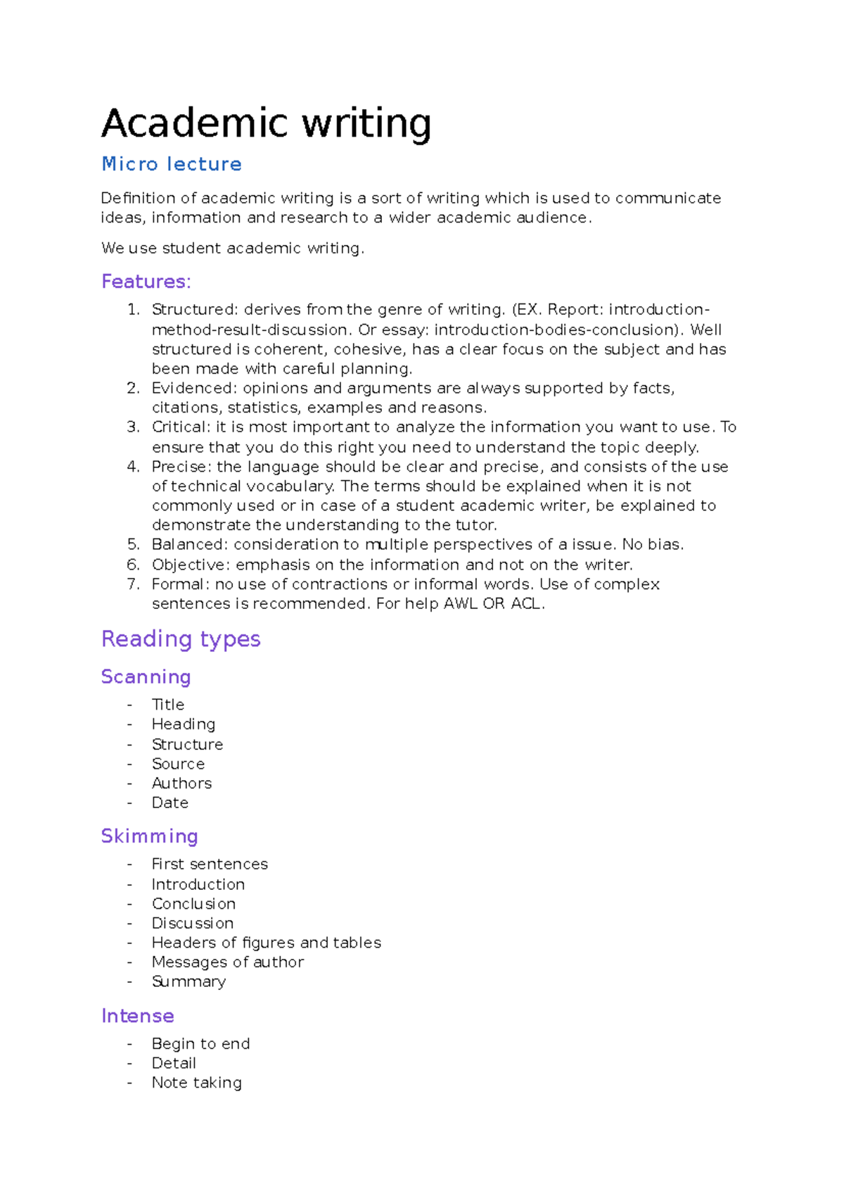 PAS Academic Writing Tutorial Notes and Key Features Explained ...