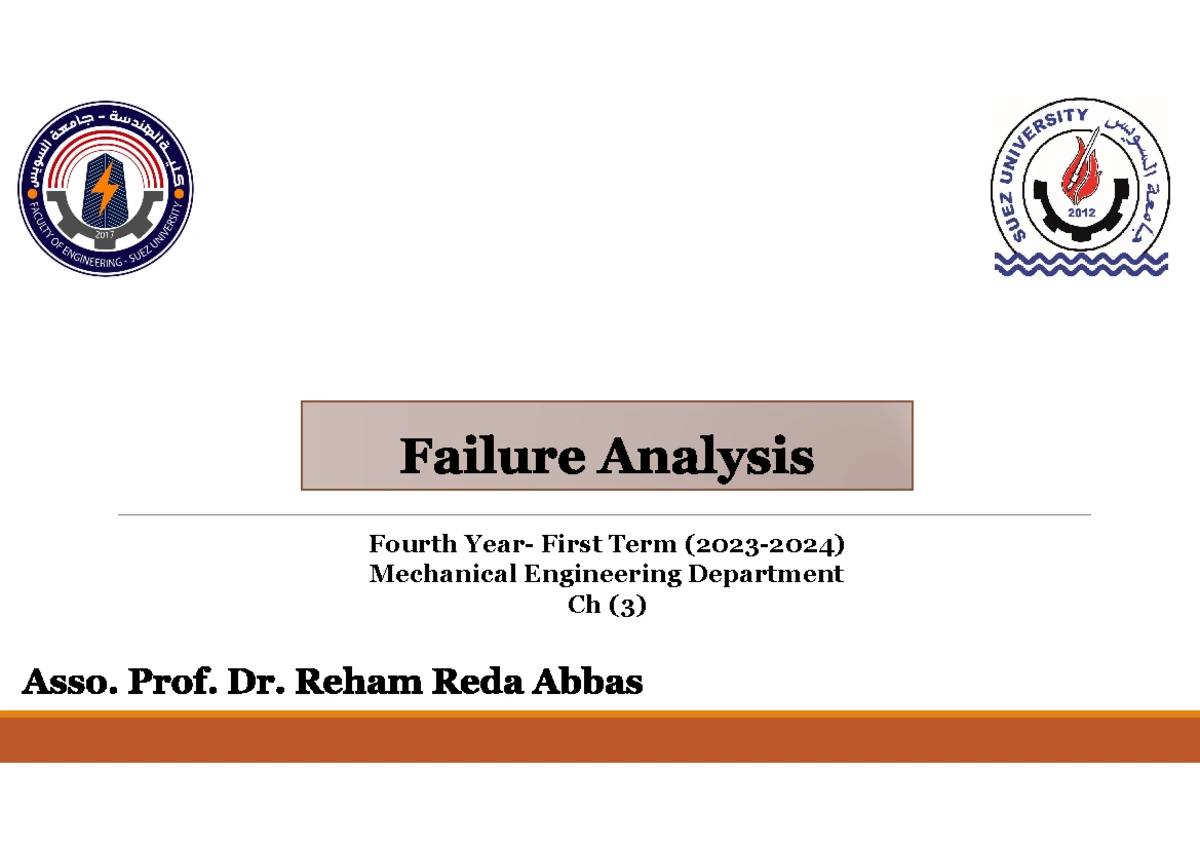 Failure Analysis- Prof. Reham 2023 Ch4 - Fourth Year- First Term (2023 ...