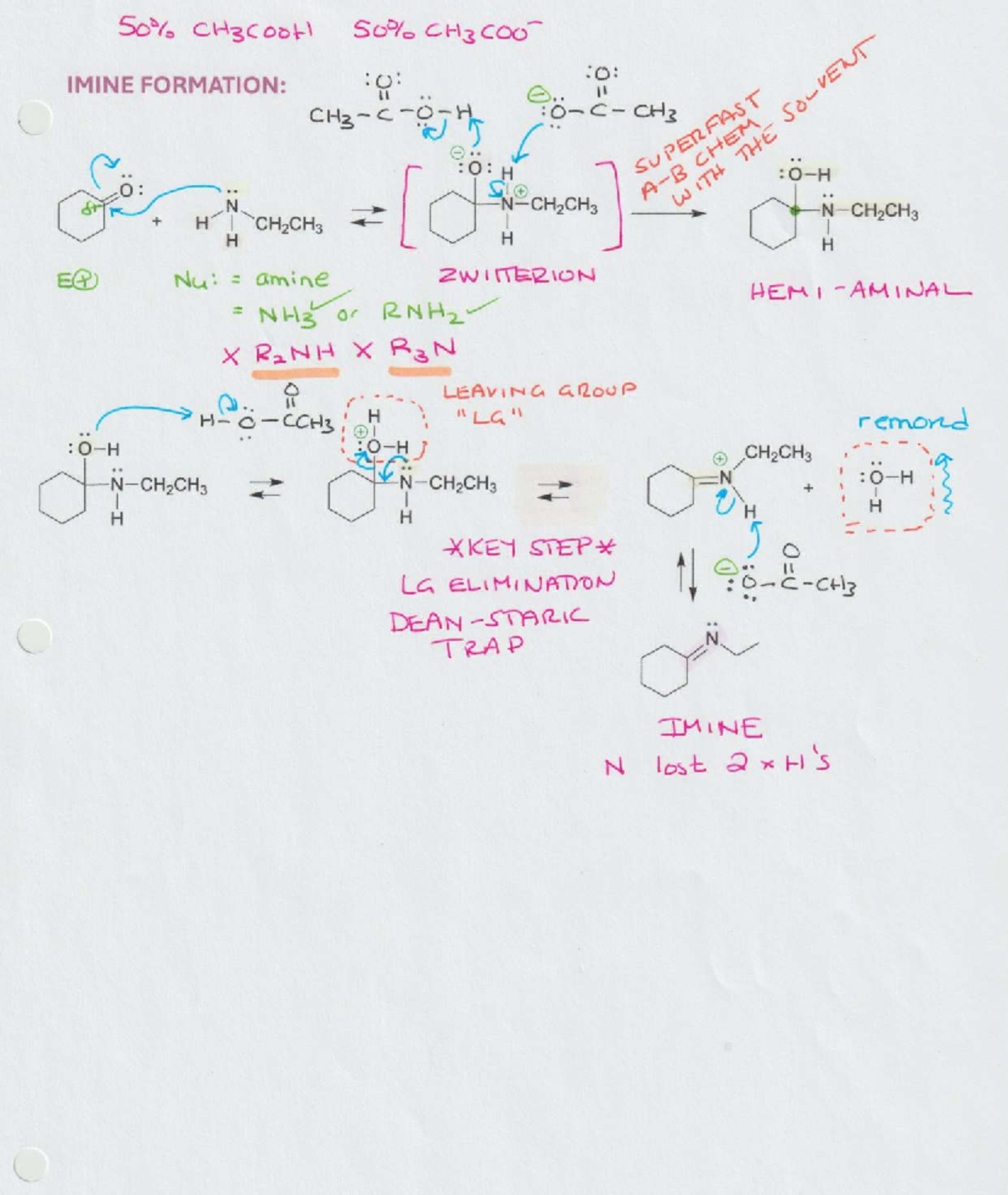 Lecture #18 Notes on Imine Formation and Elimination - Studocu
