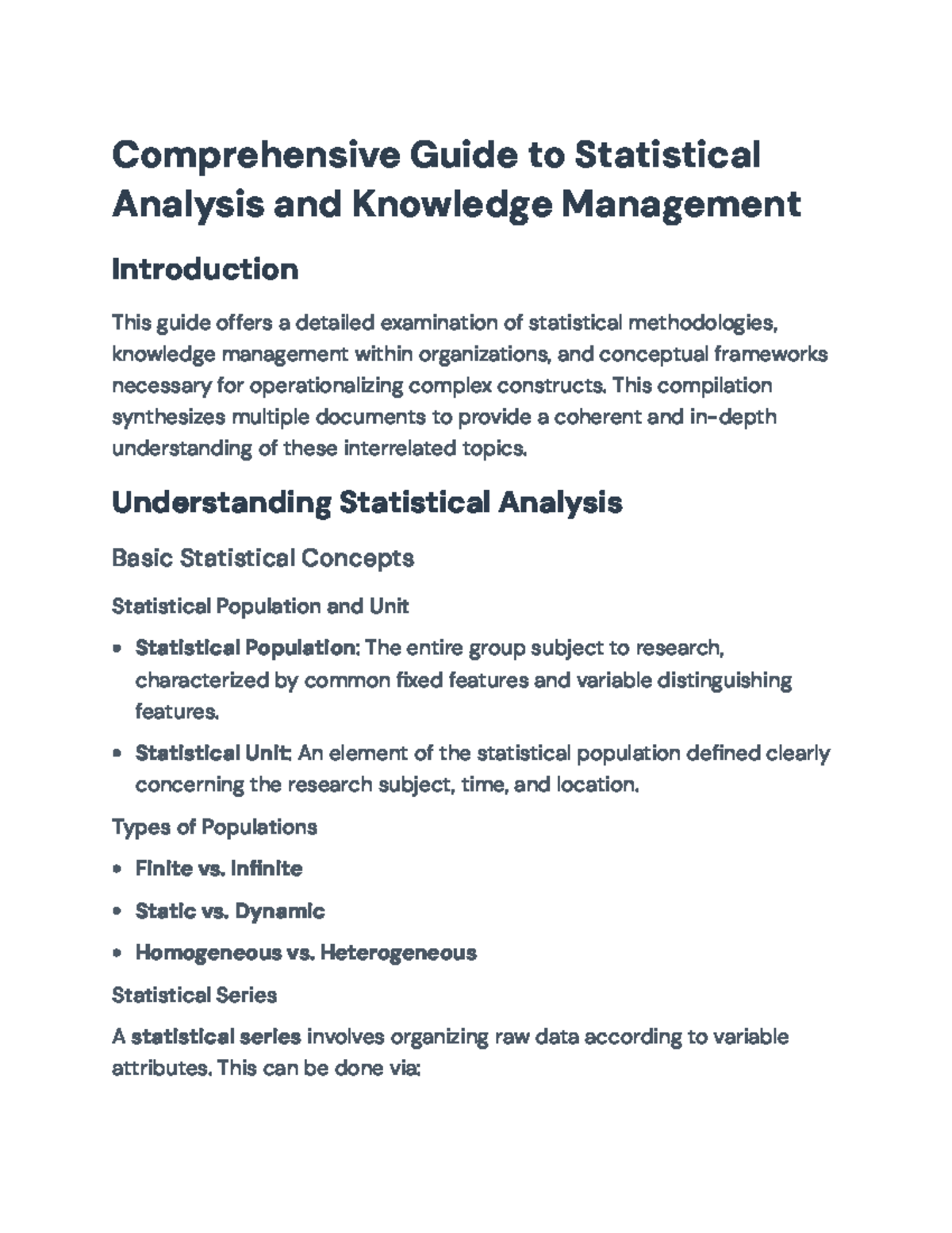 Statistical Analysis and Knowledge Management Guide for Enterprises ...