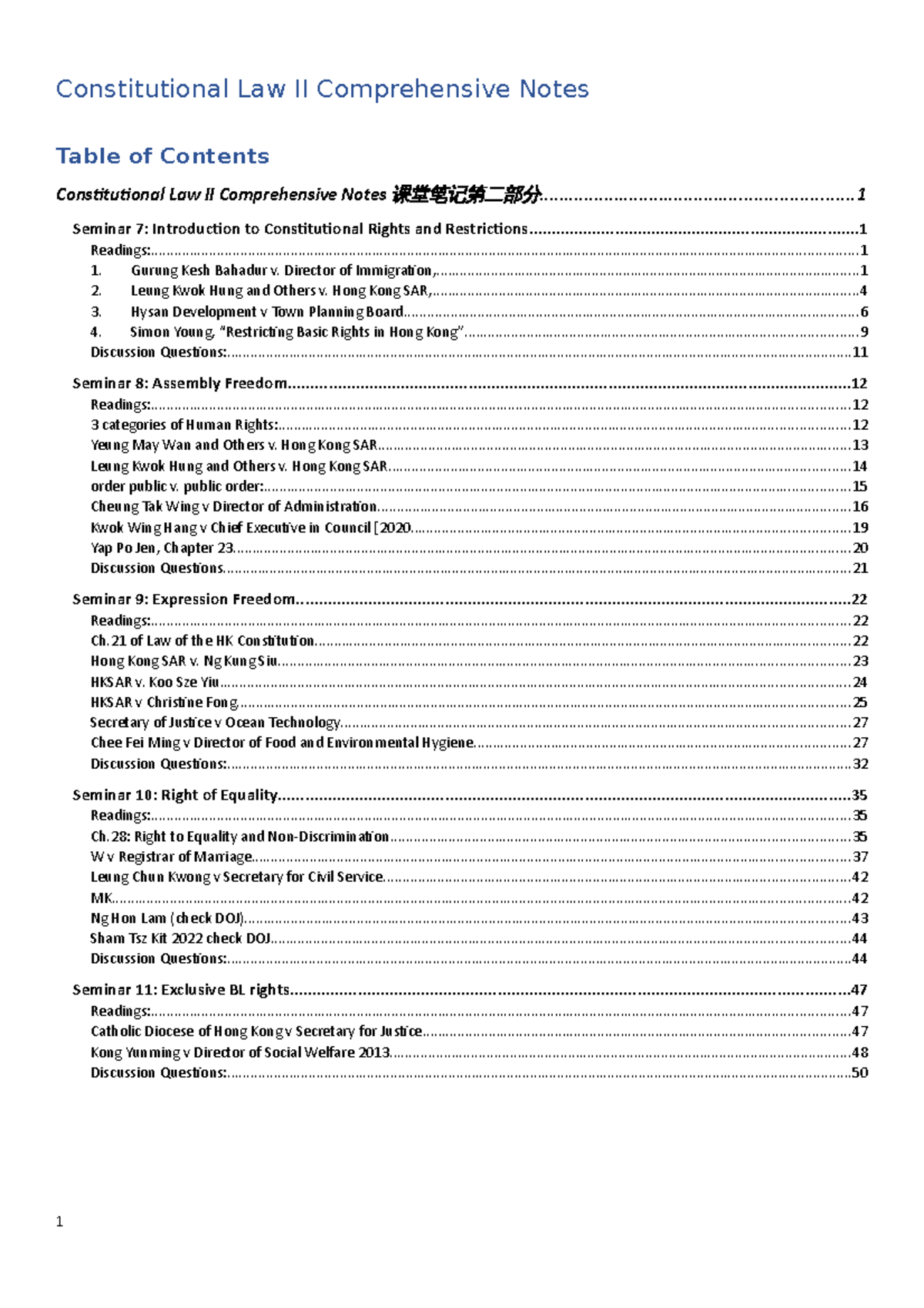 Constitutional Law II Comprehensive Notes - - Studocu