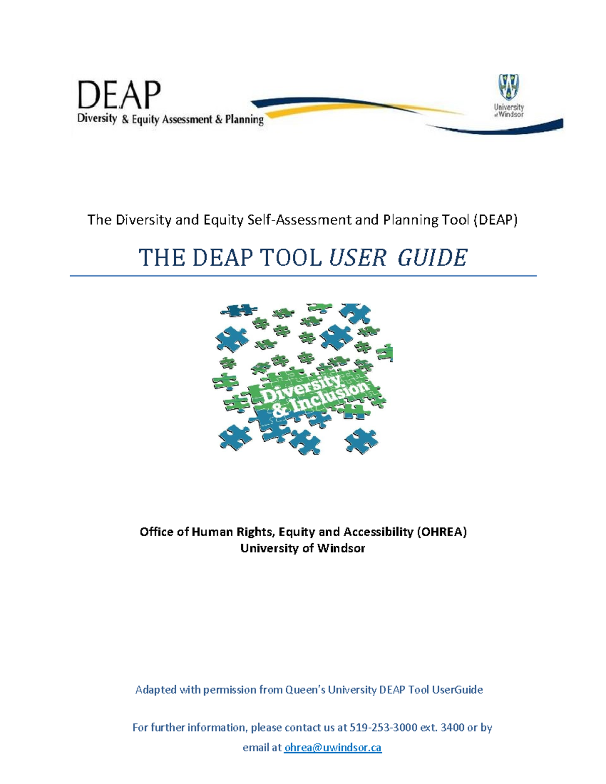 DEAP Tool User Guide: Navigating Diversity & Equity Assessment - Studocu