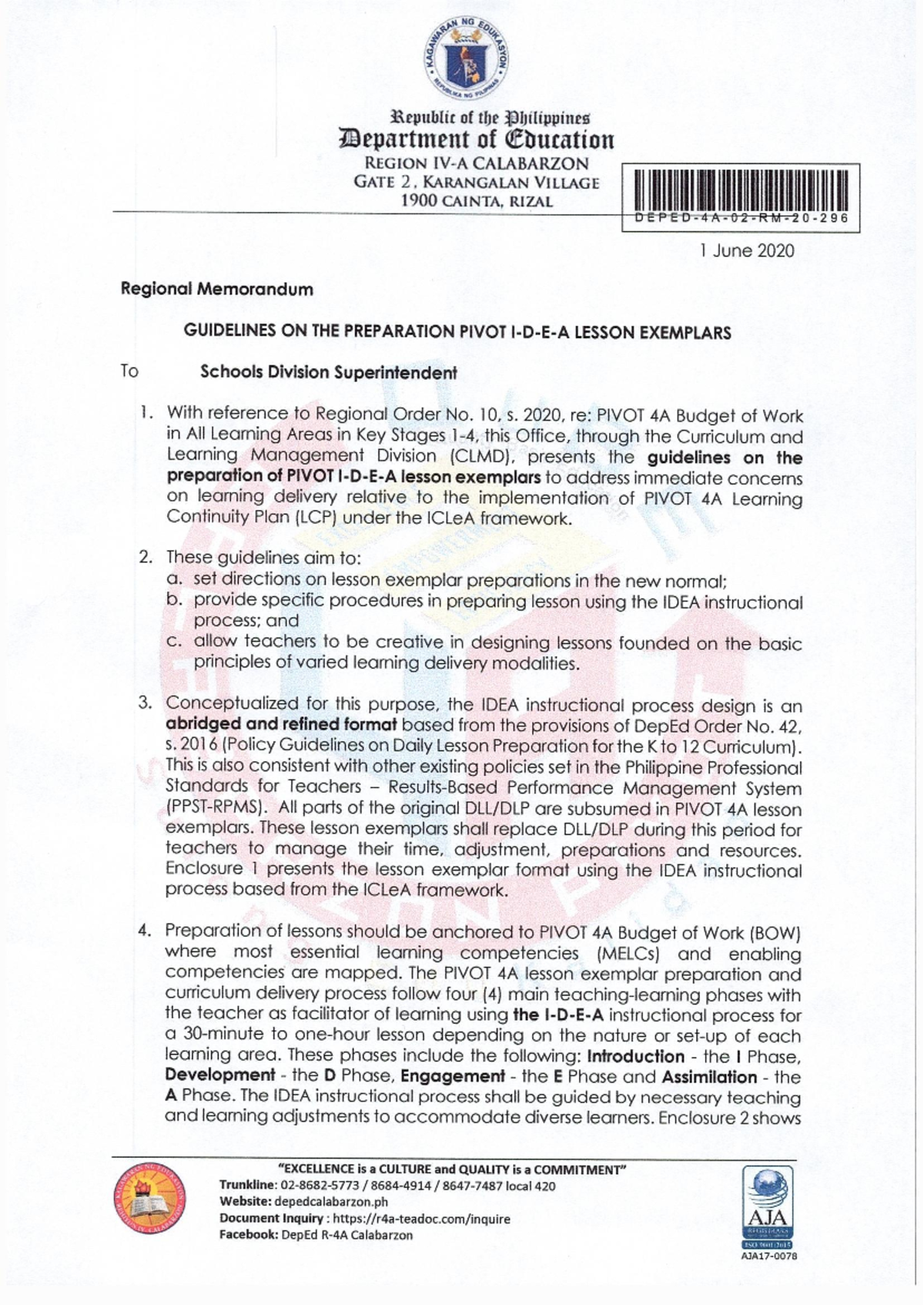 PIVOT 4A Lesson Exemplar Format and Guide for Effective Teaching - Studocu