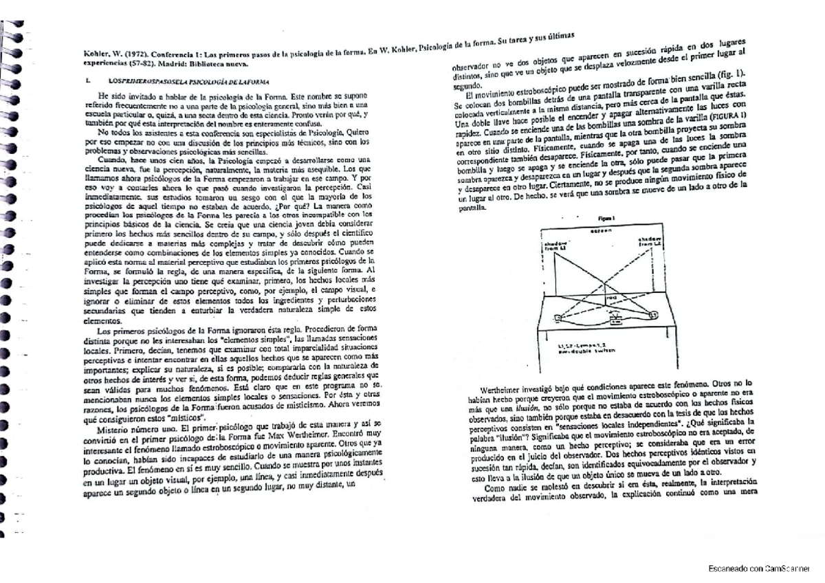 Kohler, W. (1972). Conferencia 1: Introducción a la Psicología de la Forma - Document Preview