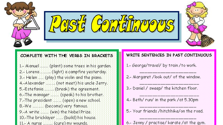 PAST Continuous-1: Exercises on Past Continuous Tense - Studocu