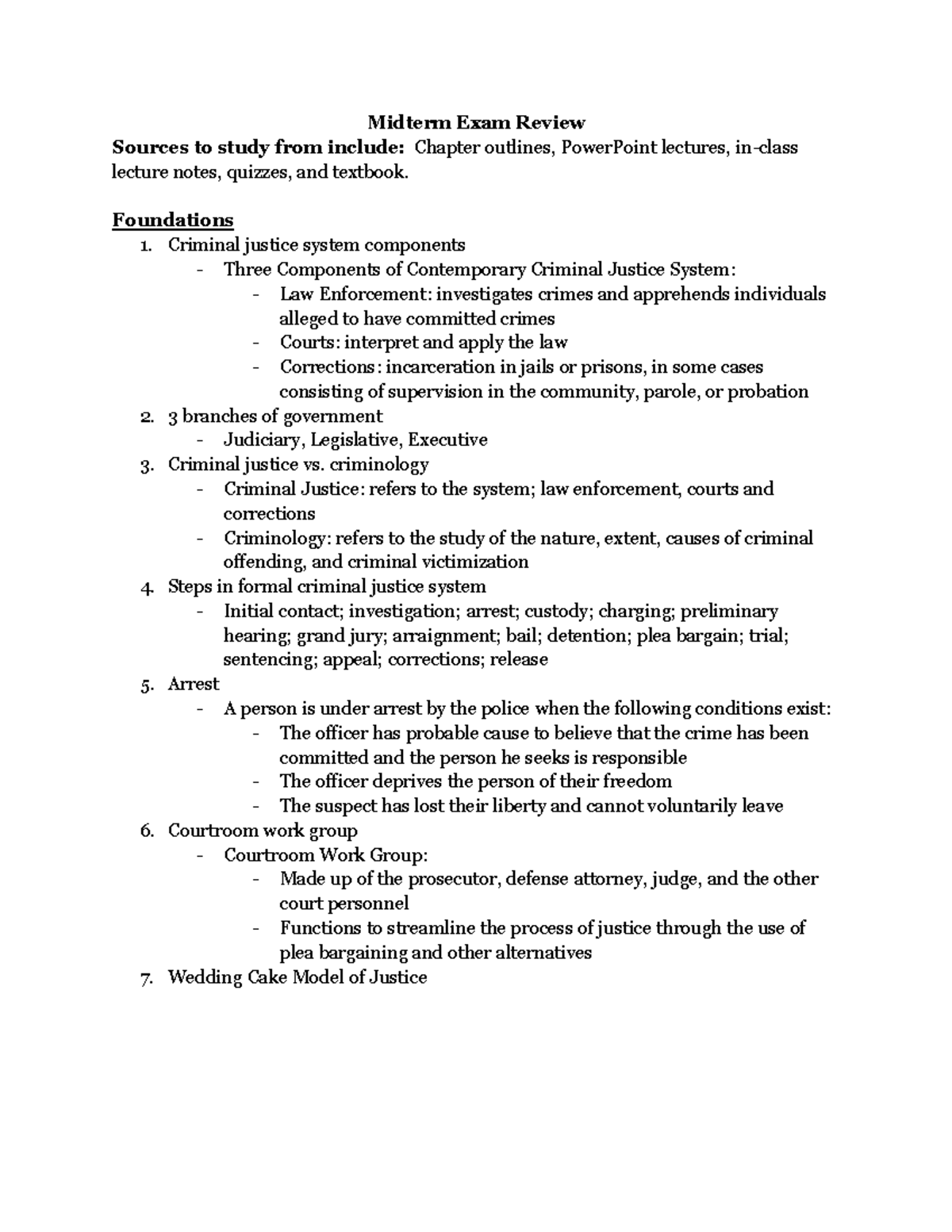 CRJ Midterm Exam Study Guide: Key Concepts & Review Notes - Studocu