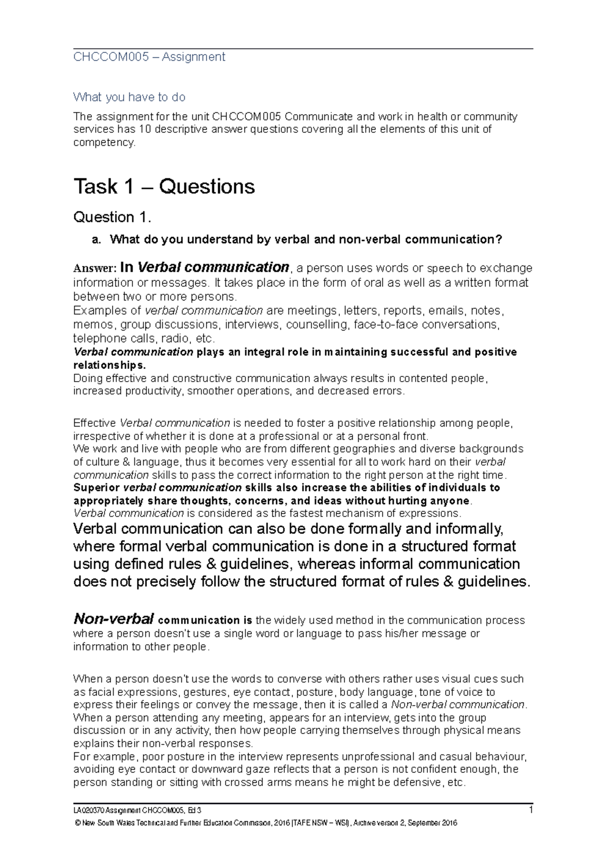 LA020370 Ass1 Chccom 005 Ed3 copy - ####### CHCCOM005 – Assignment ...