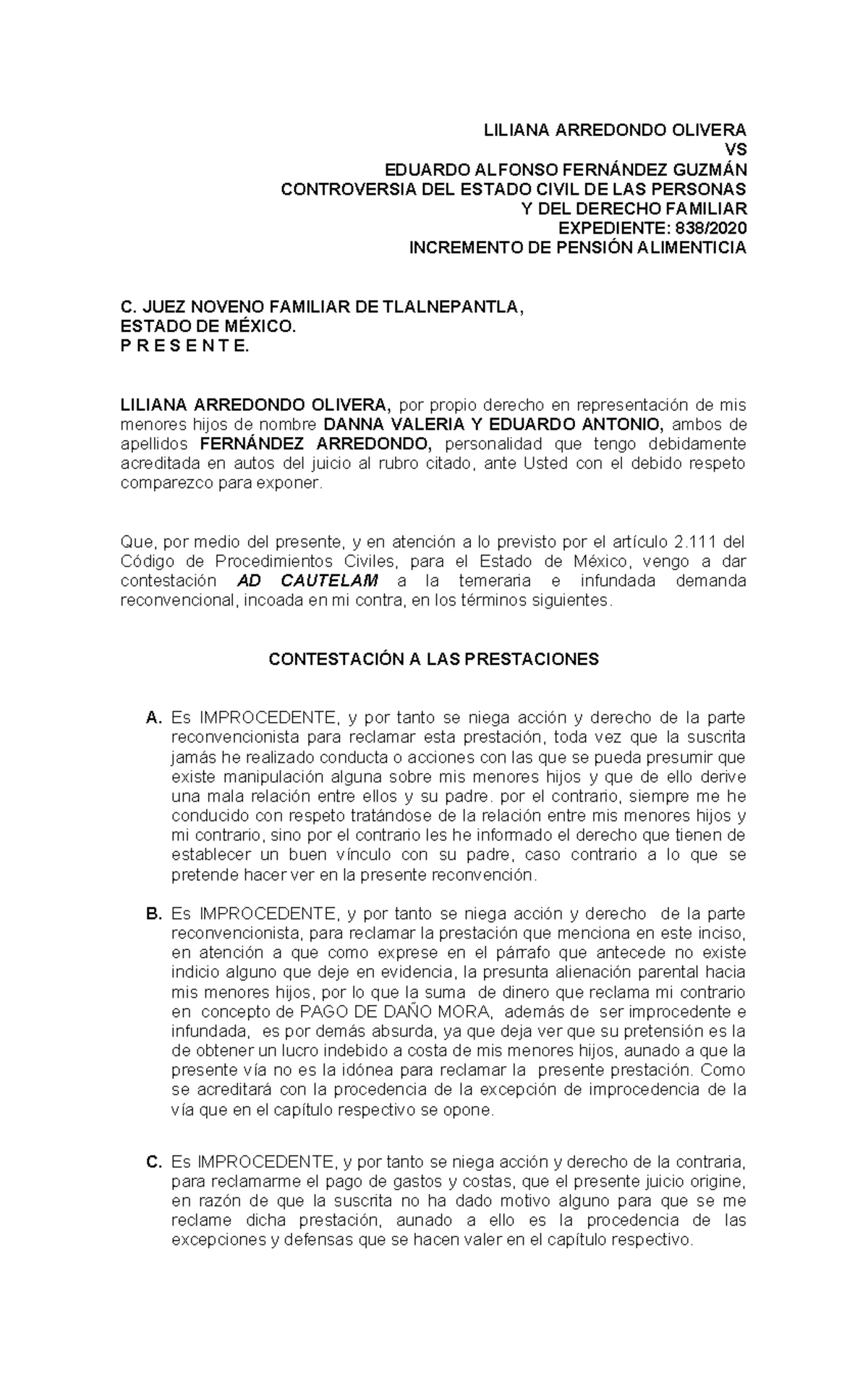 Partes y Requisitos de una Demanda - Código Nacional de Procedimientos ...