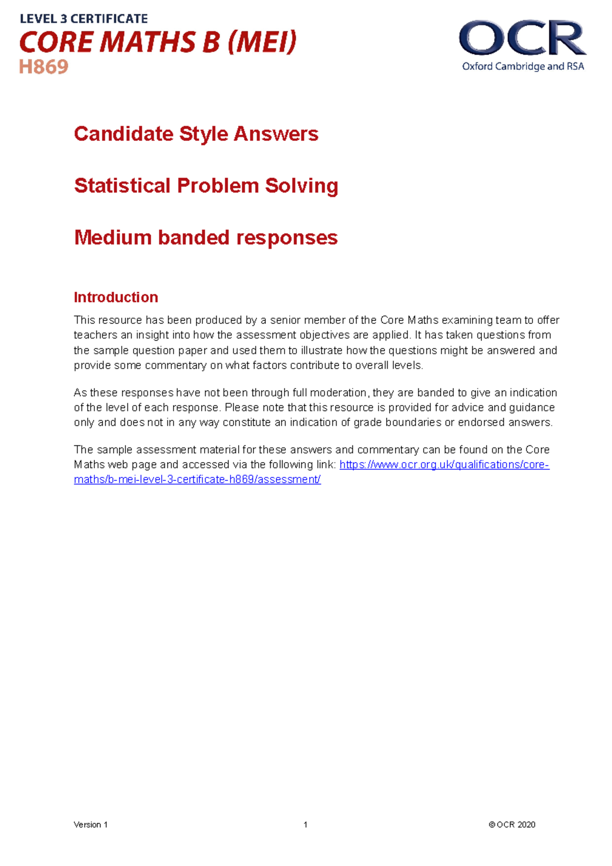 412387 statistical problem solving medium banded candidate style ...