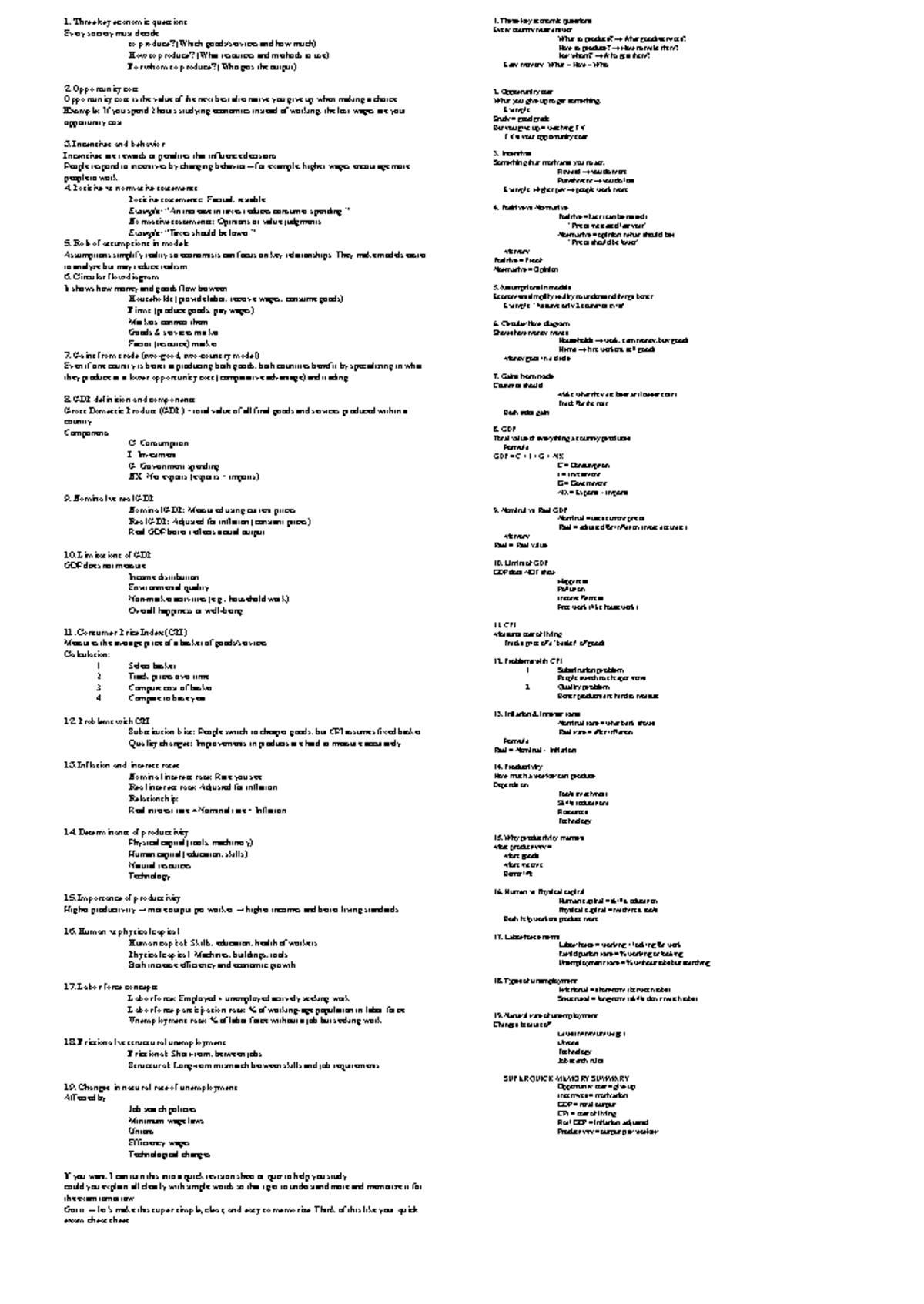 EC102 Final Exam Study Guide: Key Economic Concepts Simplified - Studocu