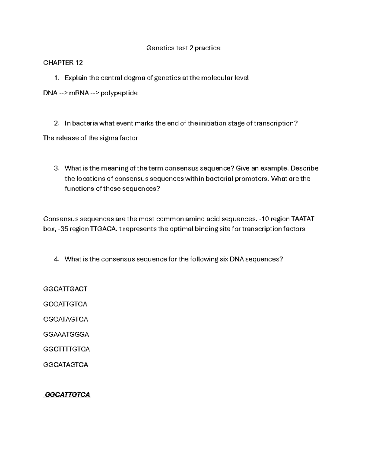Genetics Test 2 Practice: Key Concepts from Chapter 12 - Studocu