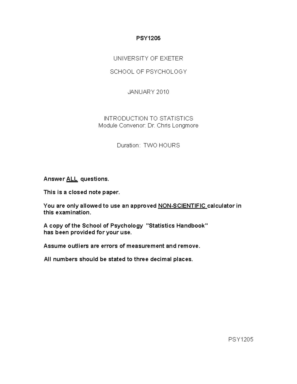 2015 Exam paper example - - Studocu