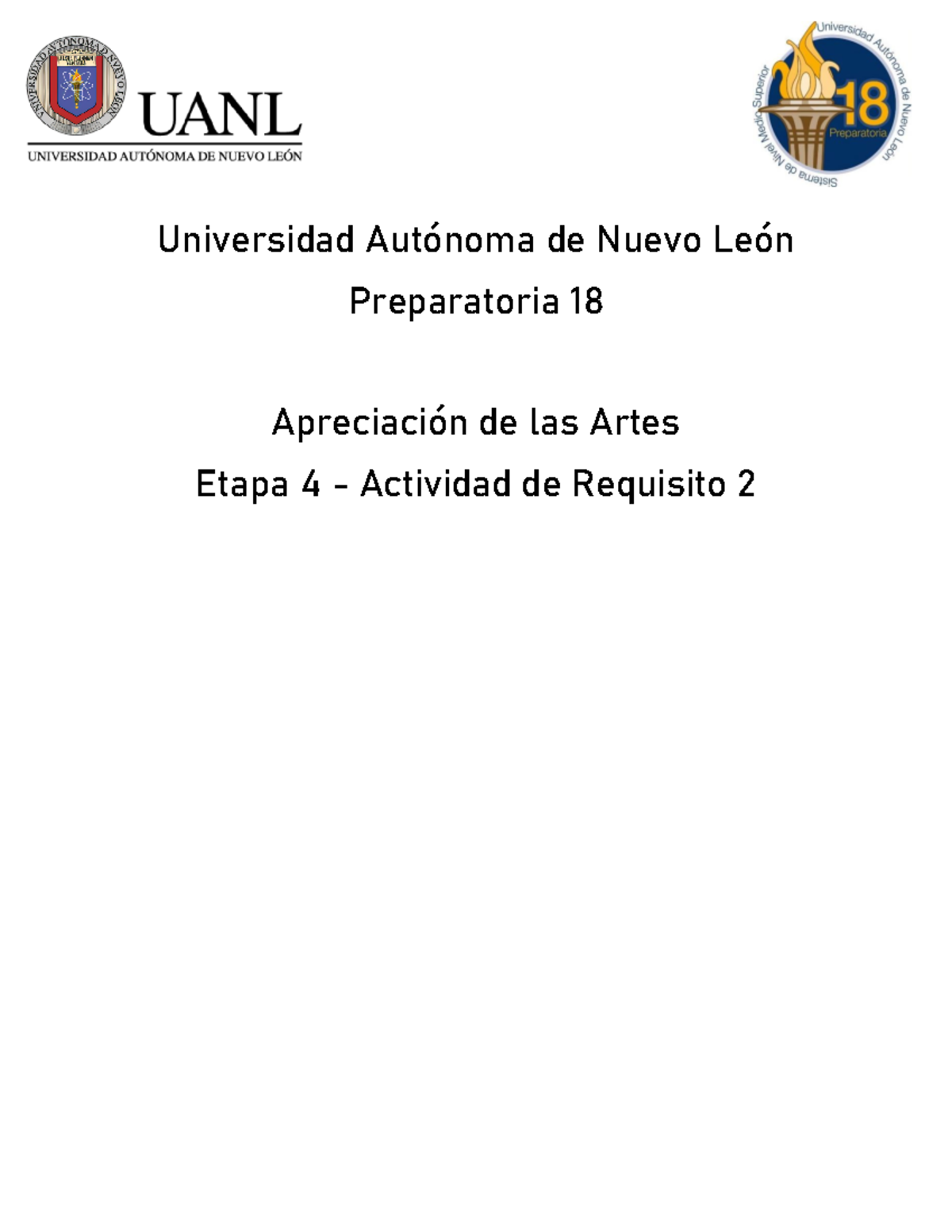 Actividad de Requisito 2 - Apreciación de las Artes - Etapa 4 - Studocu