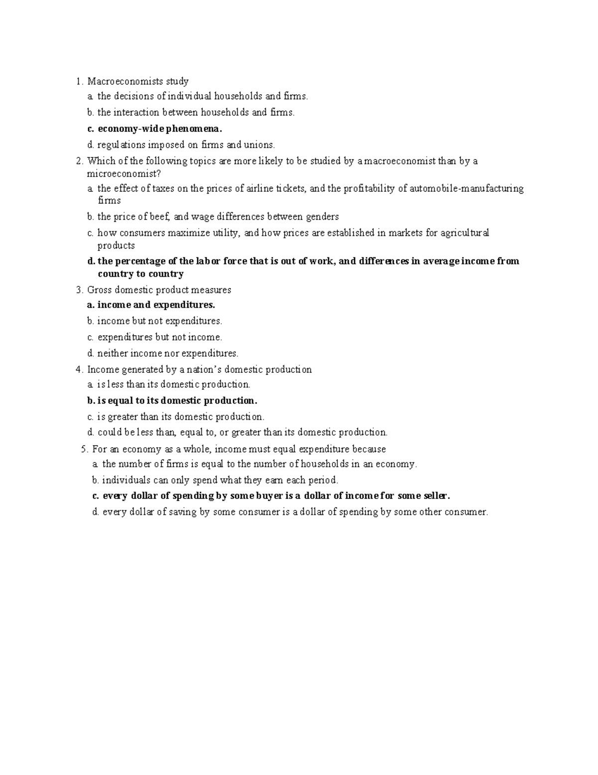 Key Chapter 2 Notes for Macroeconomics (Course Code: ECON 101) - Studocu