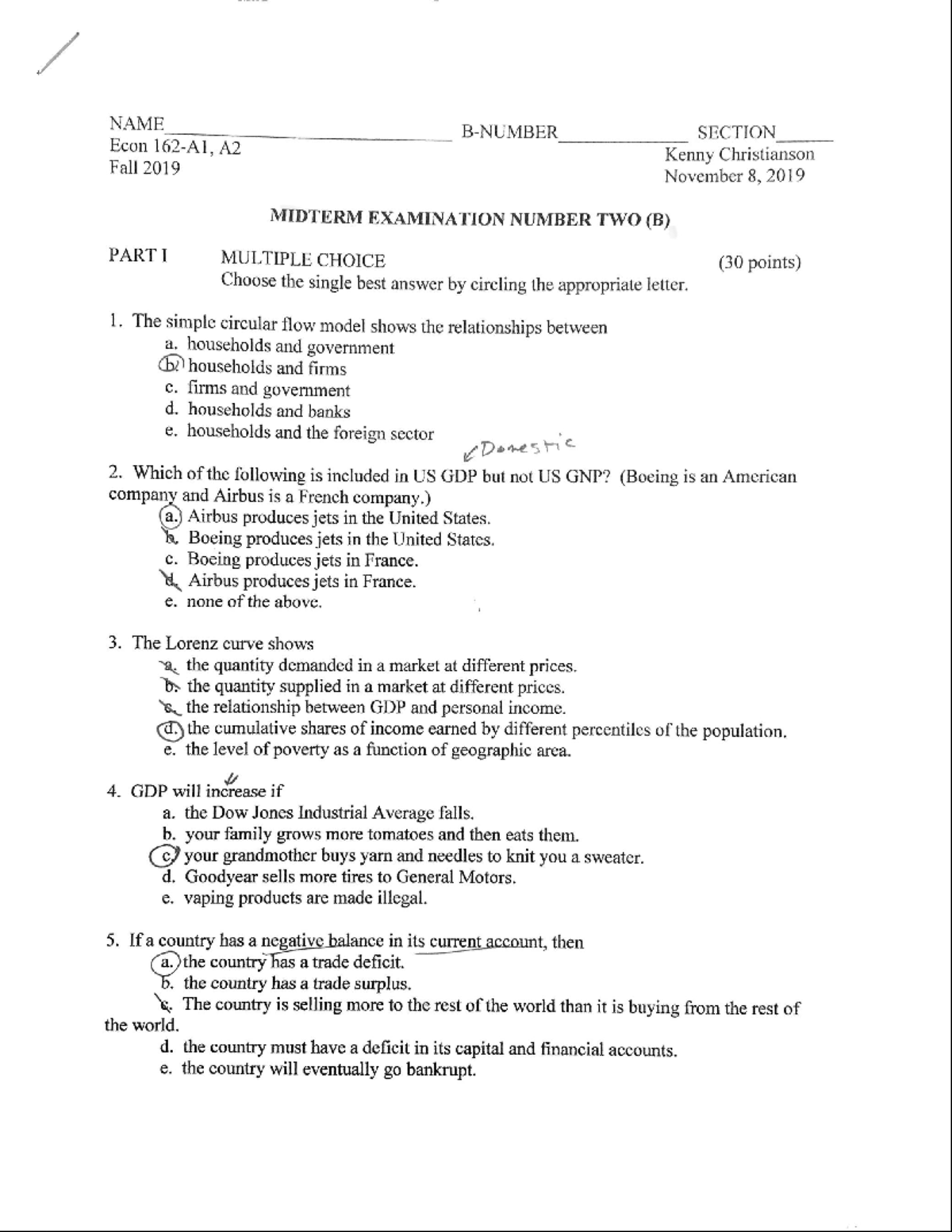 Econ A2 Fall 2019 Midterm Exam Practice Questions and Solutions - Studocu