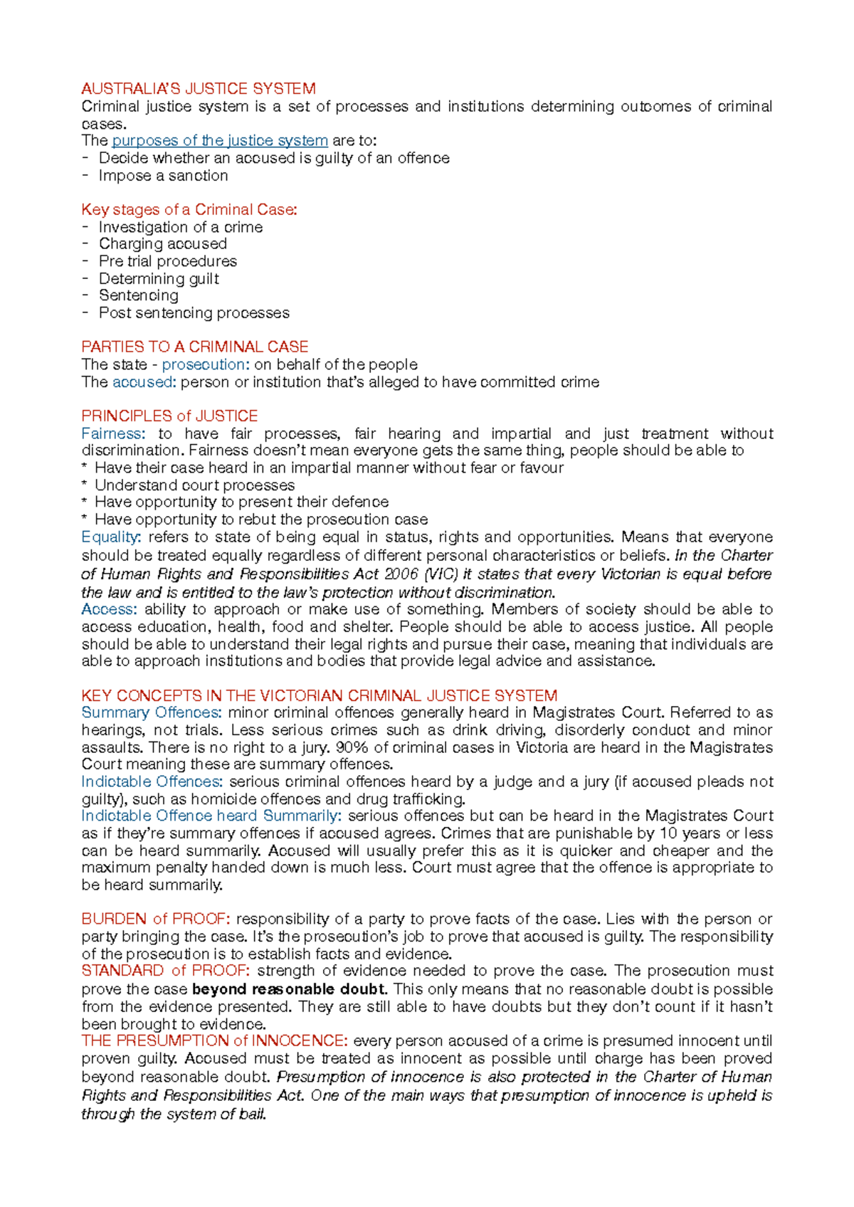 Legal Studies LST3 & LST4 Criminal Justice System Exam Revision - Studocu