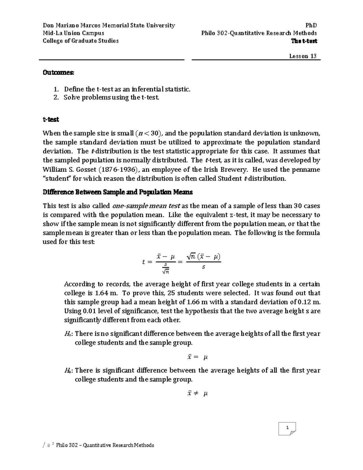 Philo 302: Lesson 13 - Understanding T-Tests in Quantitative Research ...