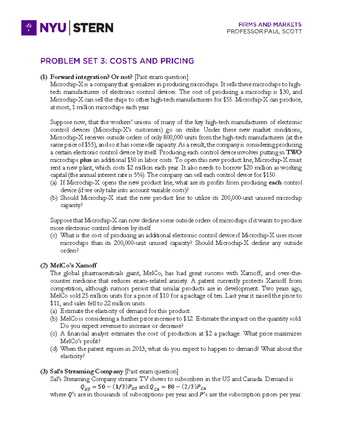 Problem Set 3 - Economics Homework Analysis and Evaluations - Studocu