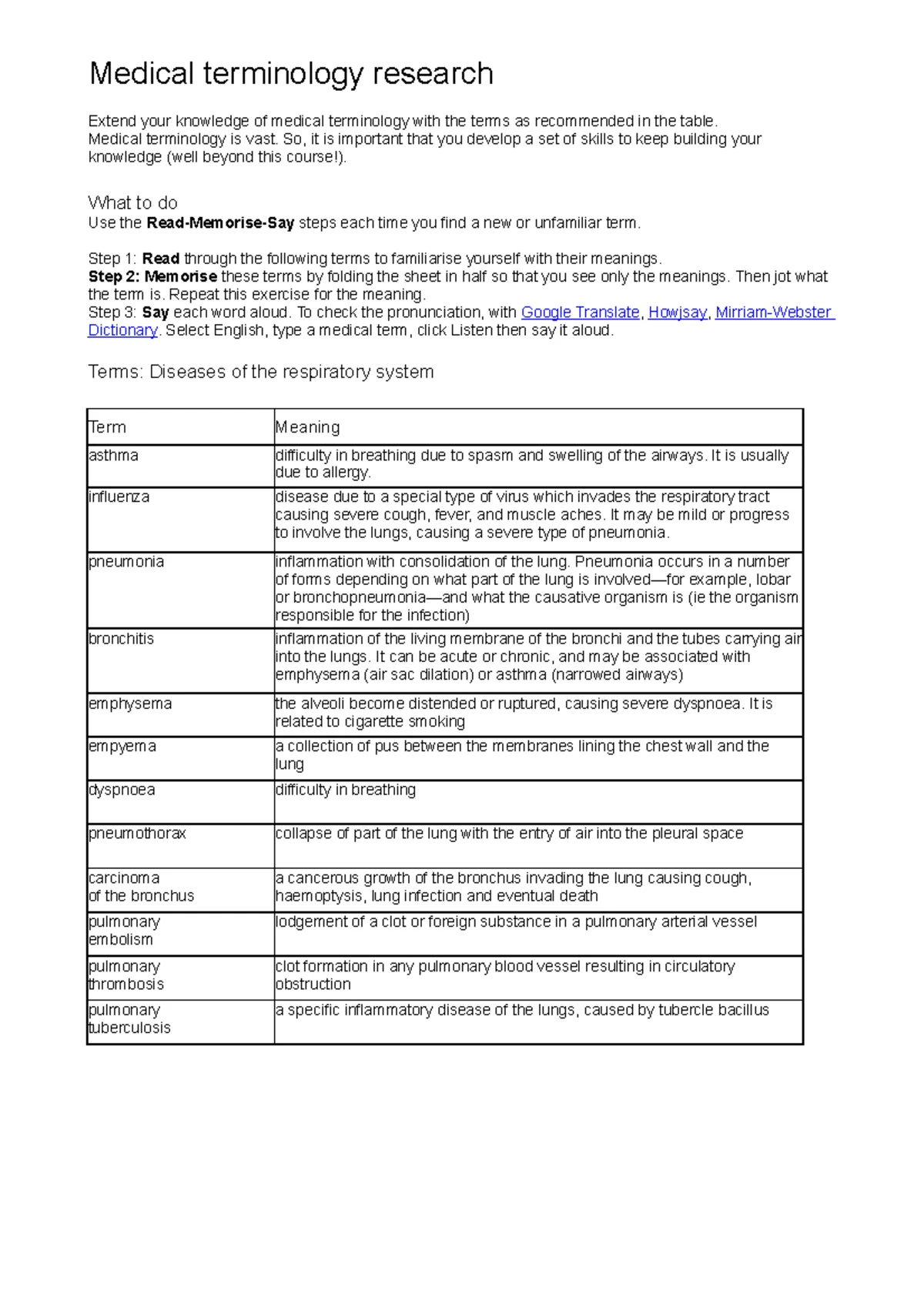 Medical Terminology Essentials: HOut 2of6 Study Notes - Studocu