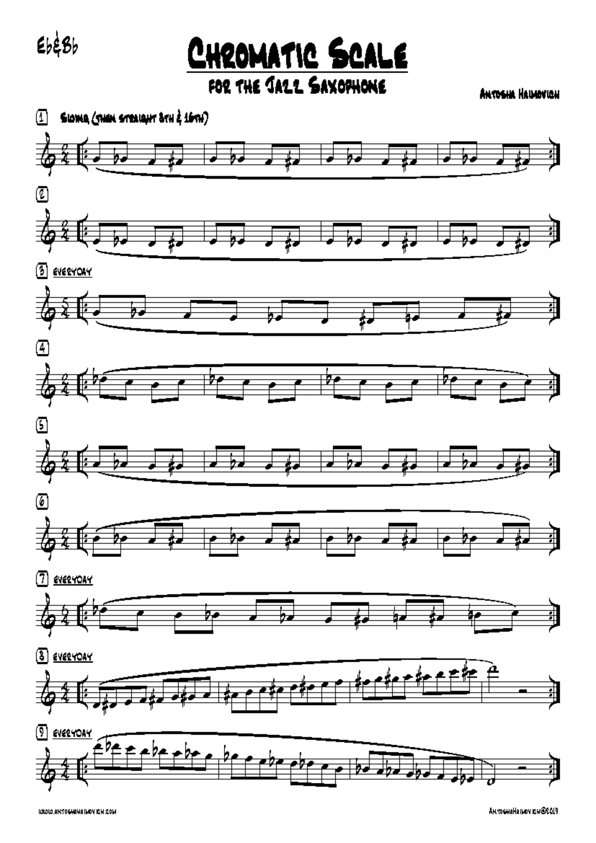 Chromatic Scale for Jazz Saxophone - E b&B b - Studocu